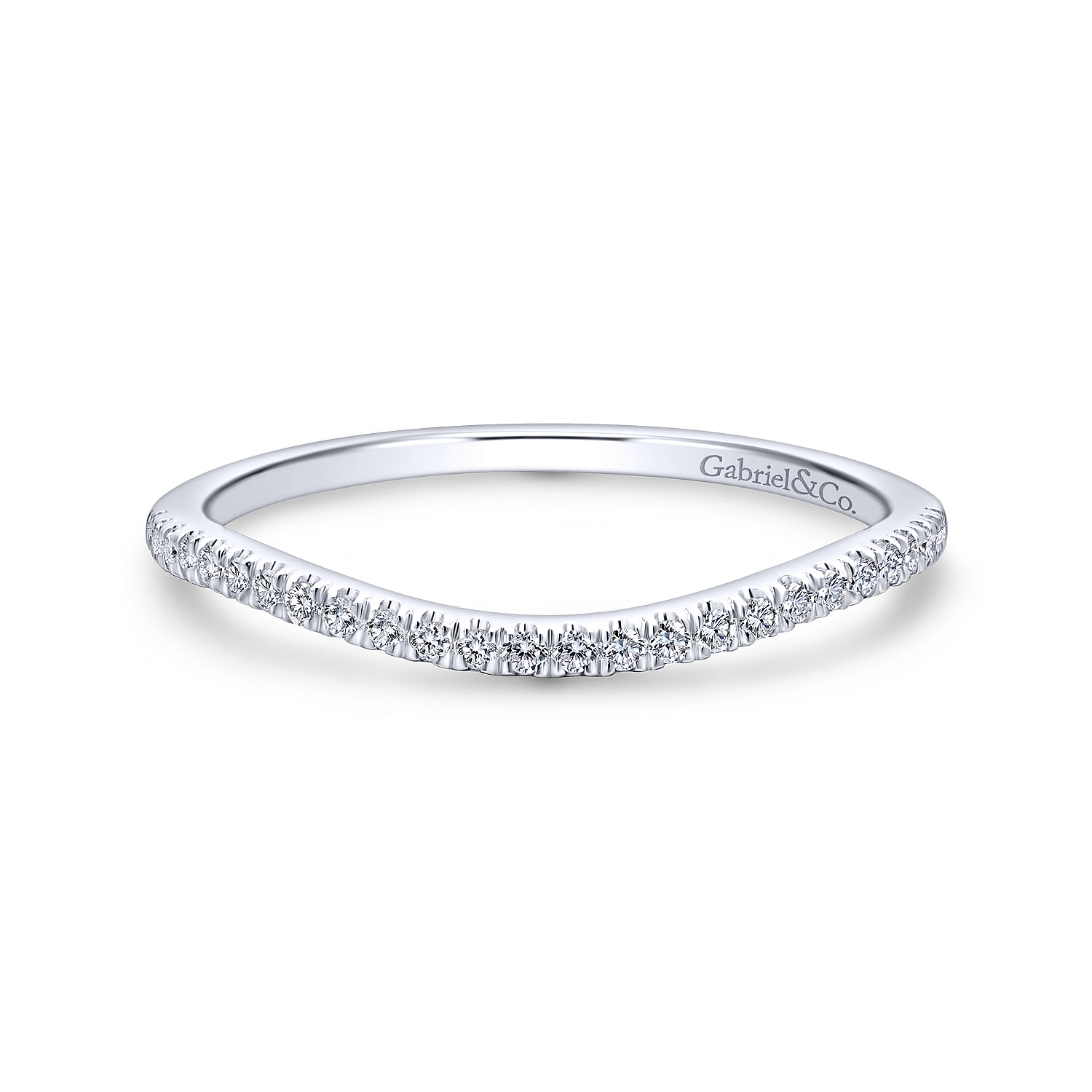 14k White Gold Diamond Curved 14k White Gold Diamond Curved