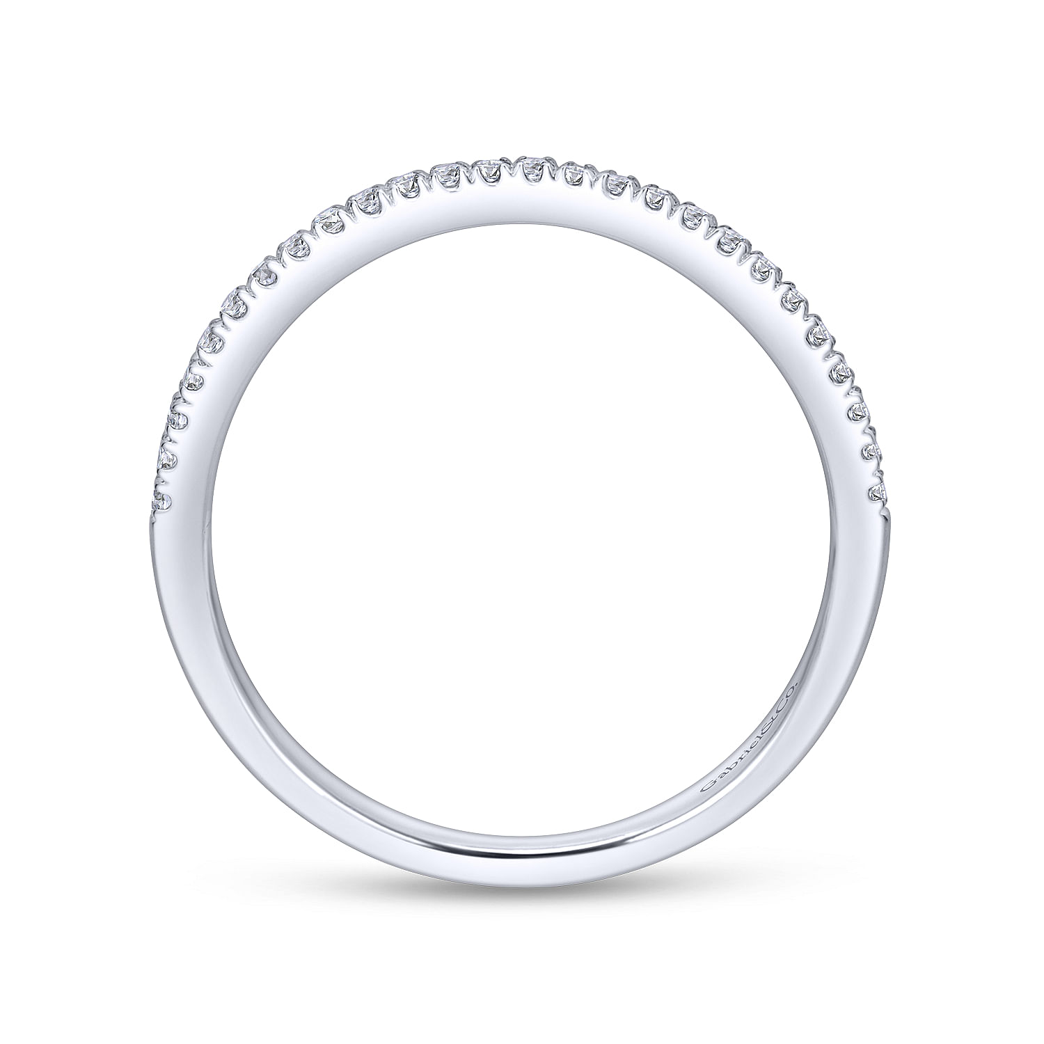 14k White Gold Diamond Curved Wedding Band angle 2 14k White Gold Diamond Curved Wedding Band angle 2