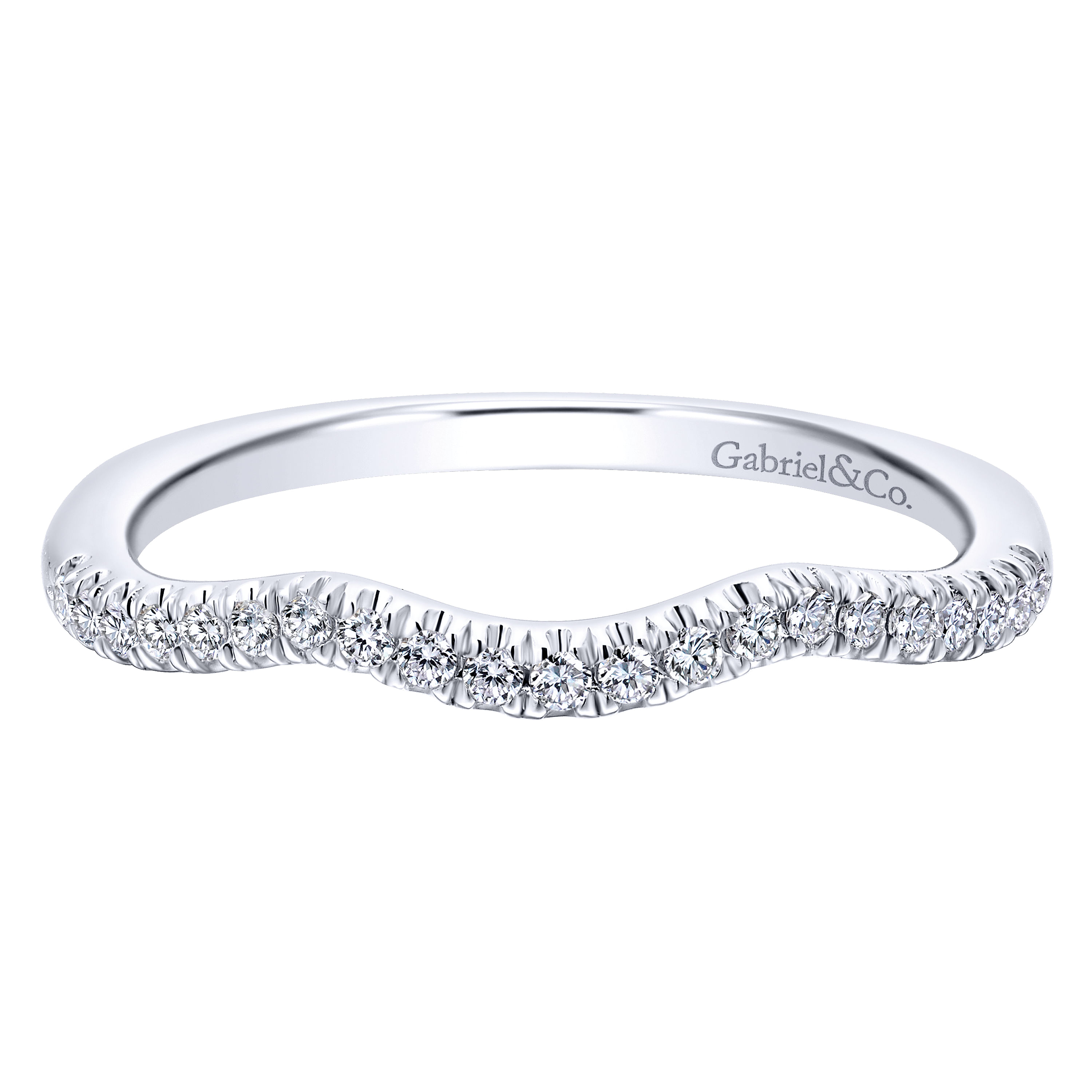 14k White Gold Diamond Curved 14k White Gold Diamond Curved