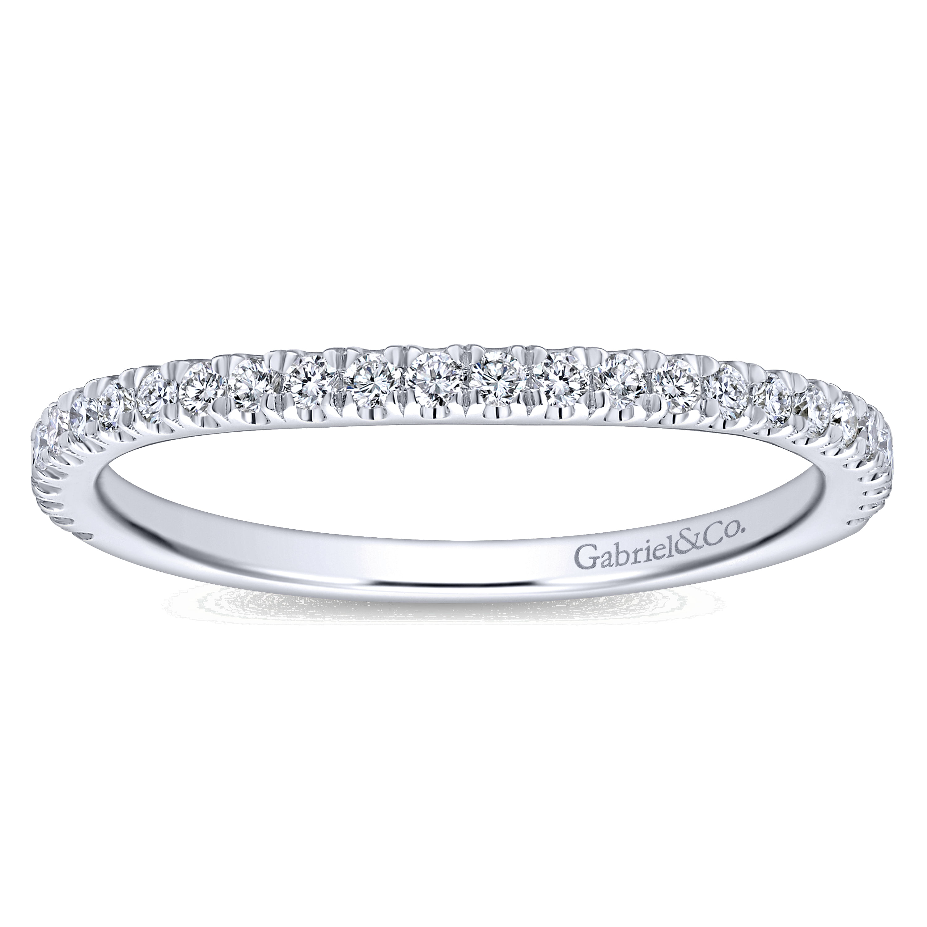 14k White Gold Diamond Curved Wedding Band angle 5 14k White Gold Diamond Curved Wedding Band angle 5