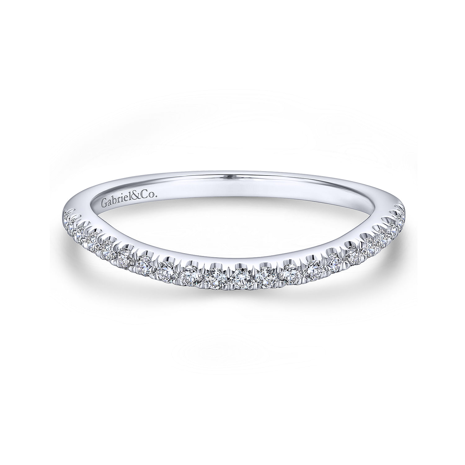 14k White Gold Diamond Curved 14k White Gold Diamond Curved