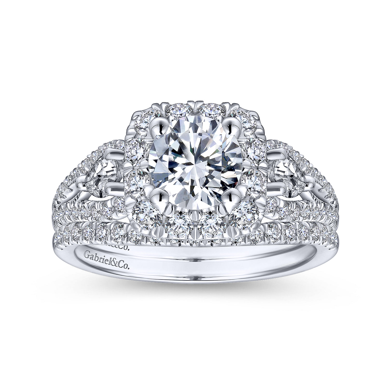 14k White Gold Diamond Curved Wedding Band angle 4 14k White Gold Diamond Curved Wedding Band angle 4