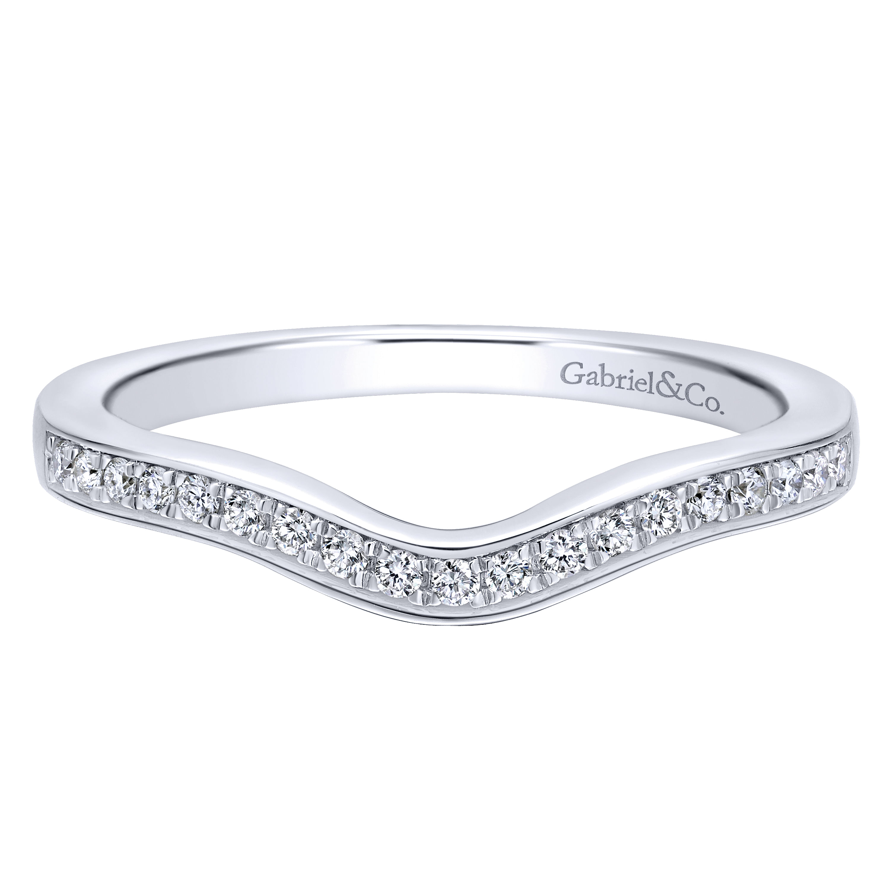 14k White Gold Diamond Curved 14k White Gold Diamond Curved
