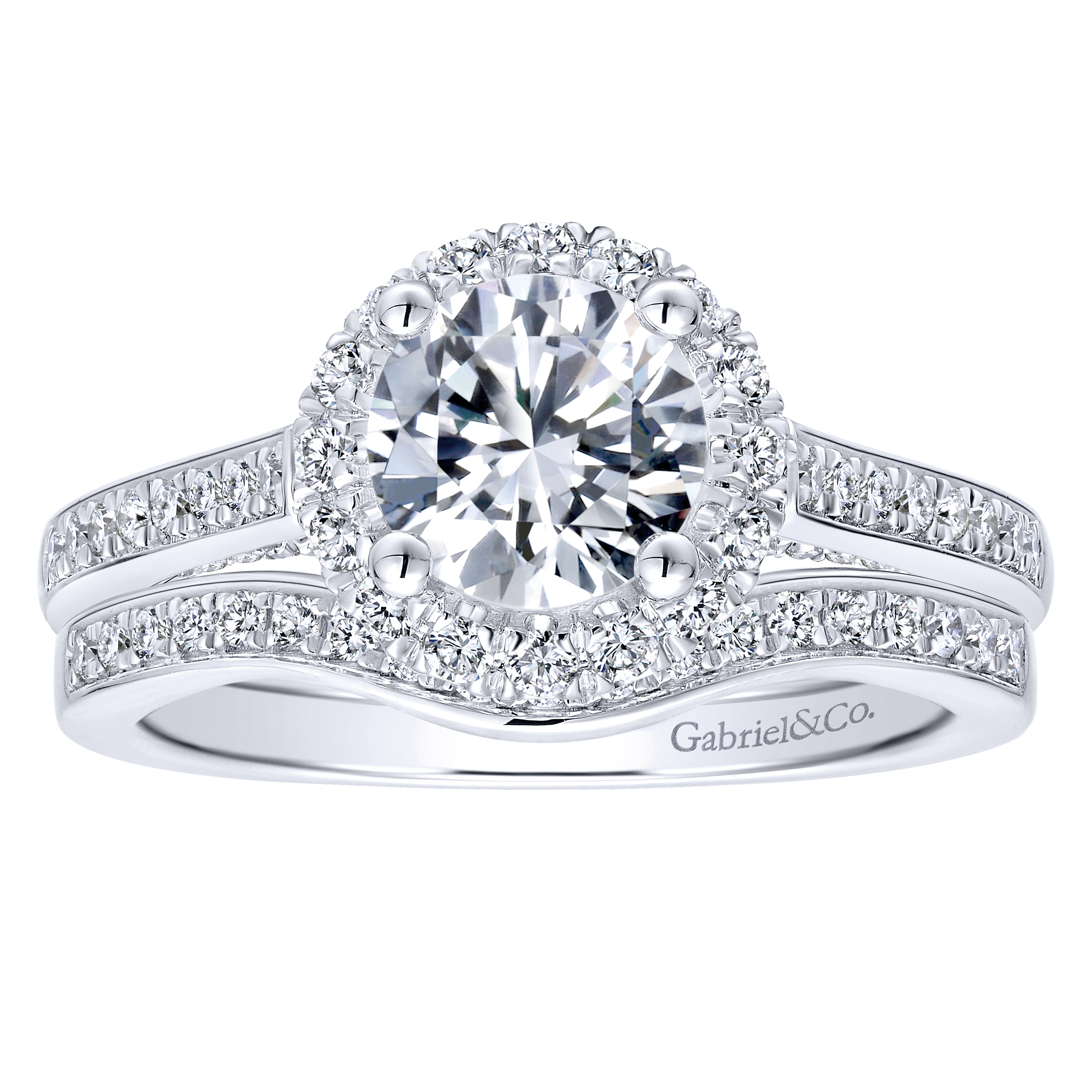 14k White Gold Diamond Curved Wedding Band angle 4 14k White Gold Diamond Curved Wedding Band angle 4
