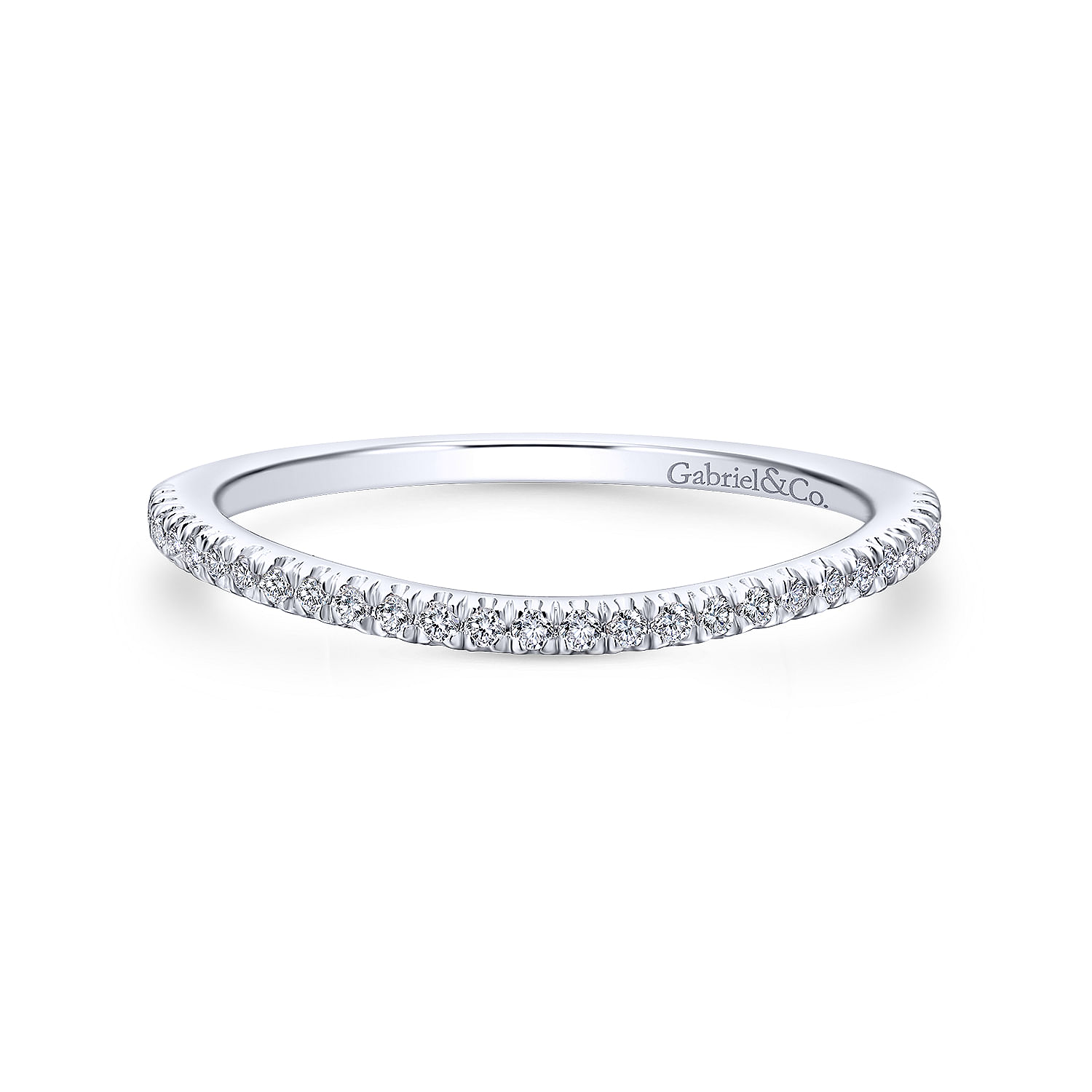 14k White Gold Diamond Curved 14k White Gold Diamond Curved