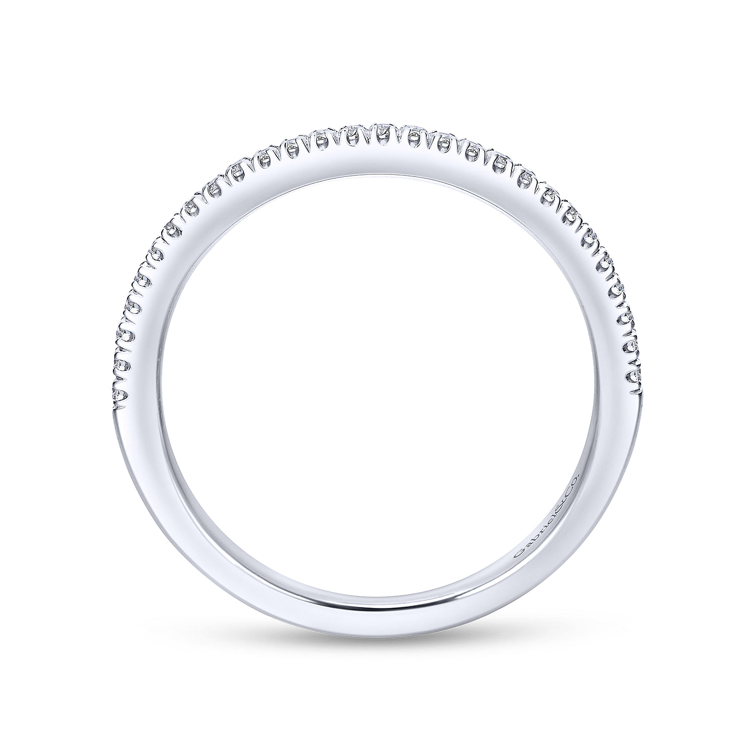 14k White Gold Diamond Curved Wedding Band angle 2 14k White Gold Diamond Curved Wedding Band angle 2