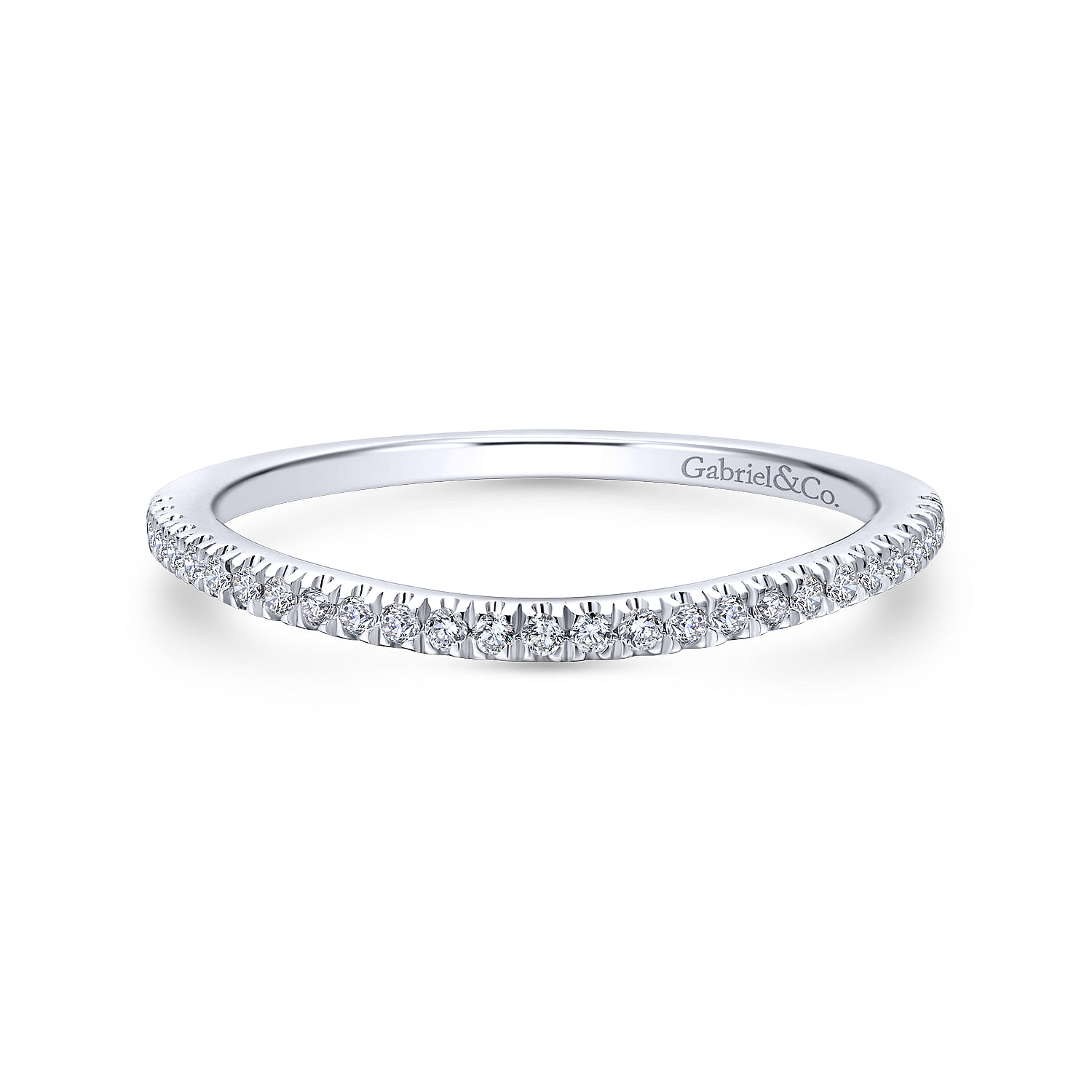 14k White Gold Diamond Curved 14k White Gold Diamond Curved