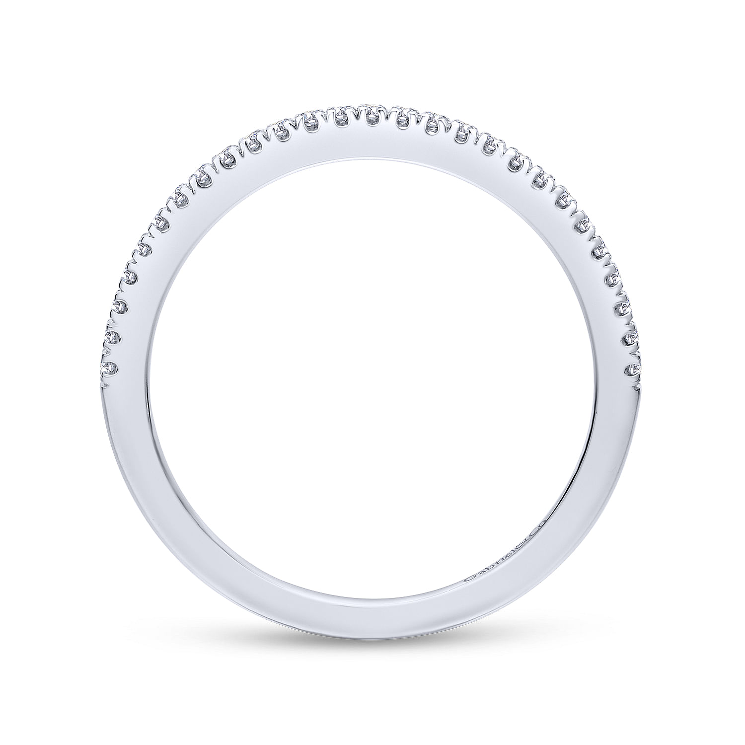 14k White Gold Diamond Curved Wedding Band angle 2 14k White Gold Diamond Curved Wedding Band angle 2