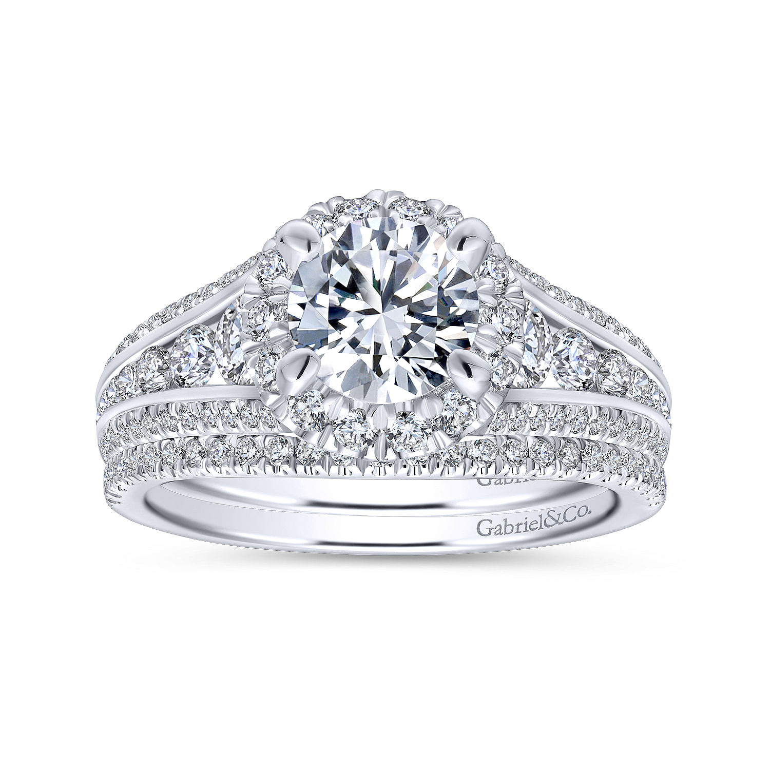14k White Gold Diamond Curved Wedding Band angle 4 14k White Gold Diamond Curved Wedding Band angle 4