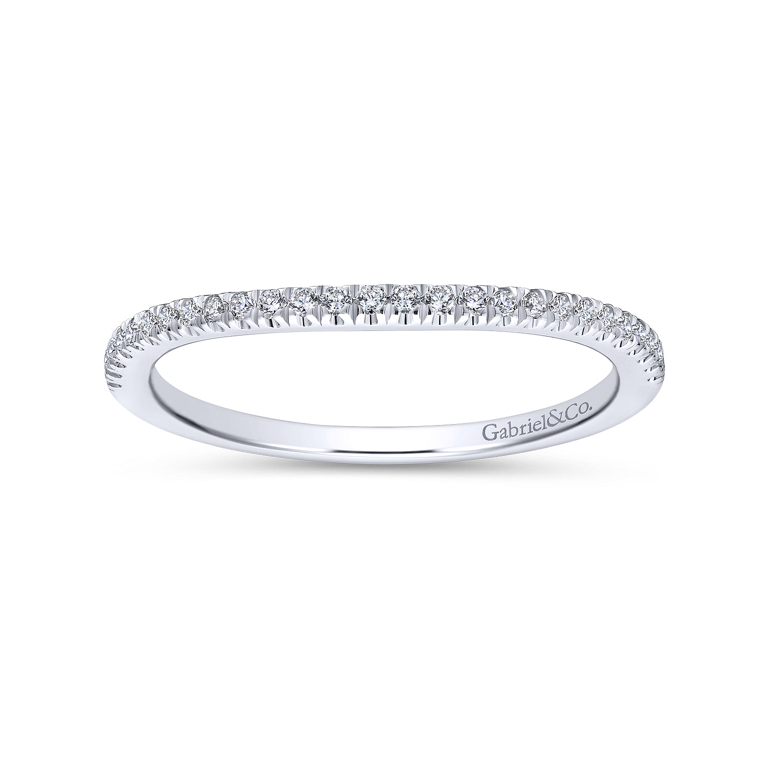 14k White Gold Diamond Curved Wedding Band angle 5 14k White Gold Diamond Curved Wedding Band angle 5