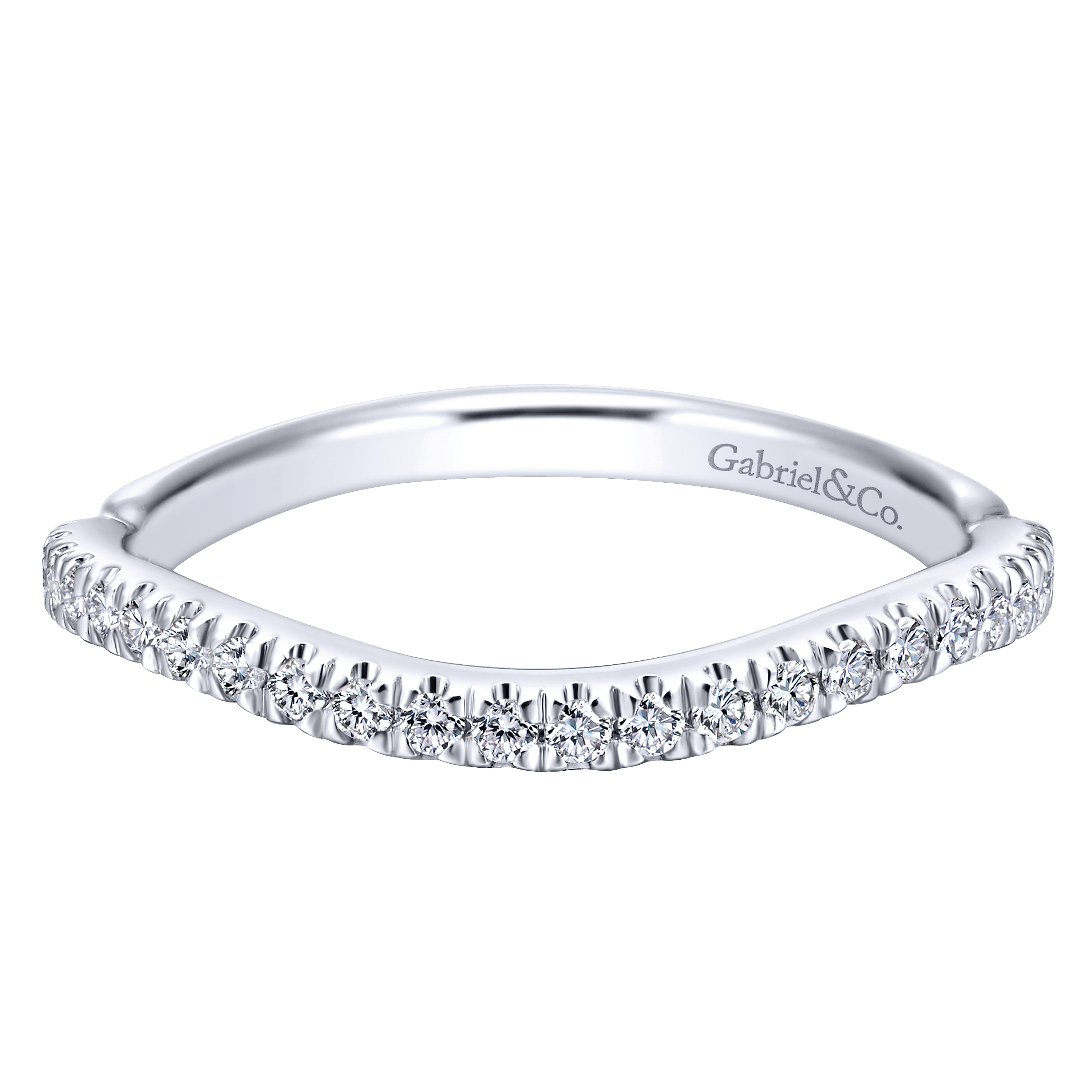 14k White Gold Diamond Curved 14k White Gold Diamond Curved