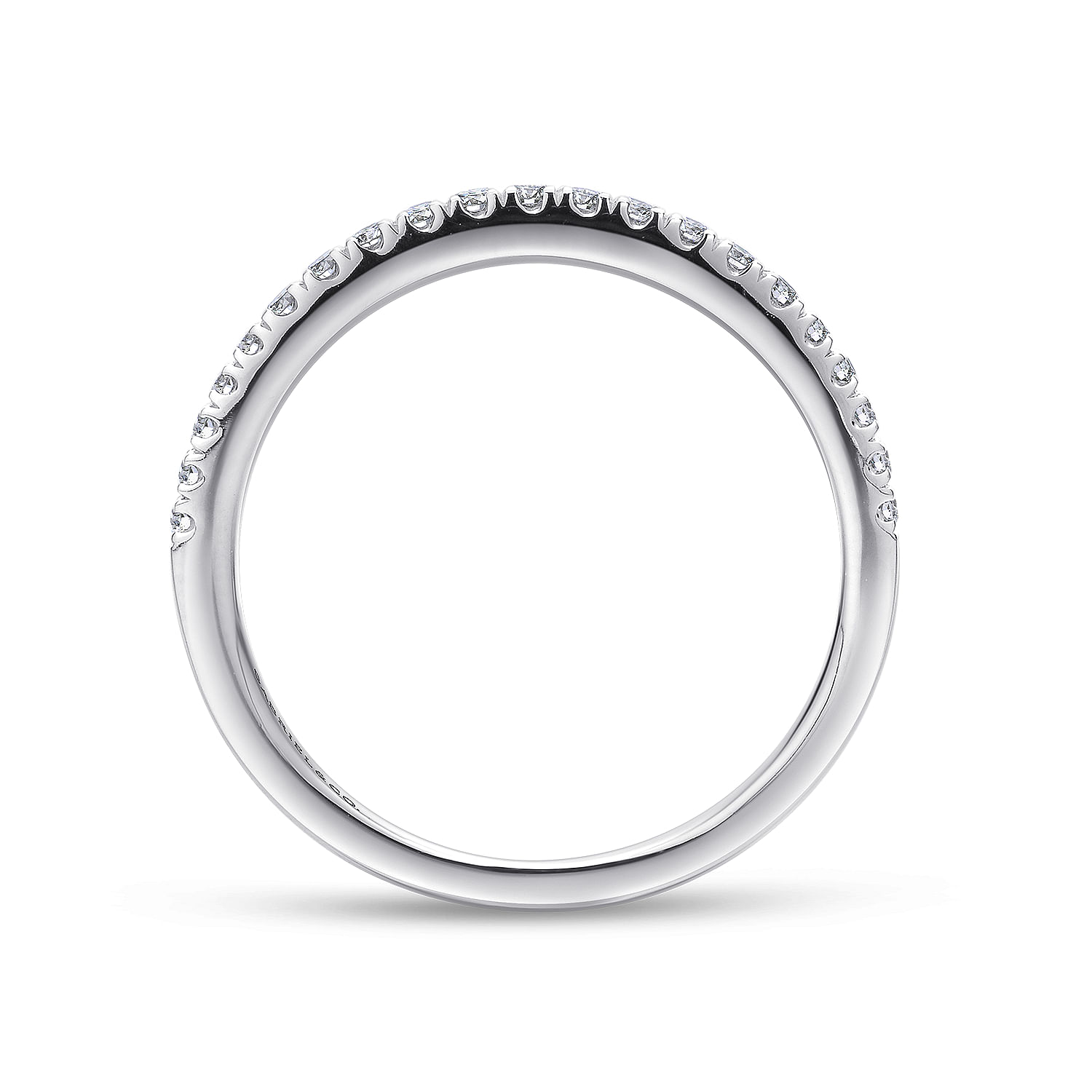 14k White Gold Diamond Curved Wedding Band angle 2 14k White Gold Diamond Curved Wedding Band angle 2