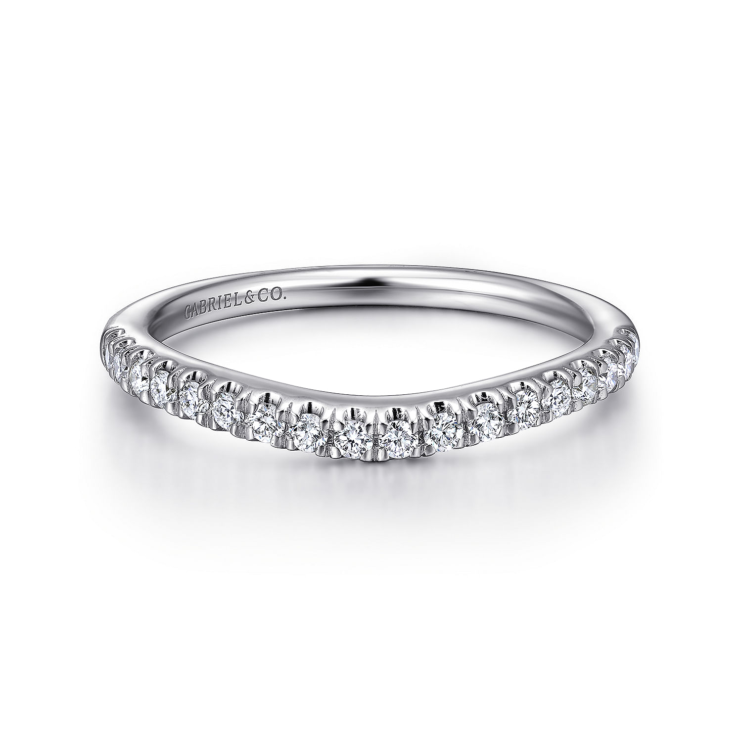 14k White Gold Diamond Curved 14k White Gold Diamond Curved