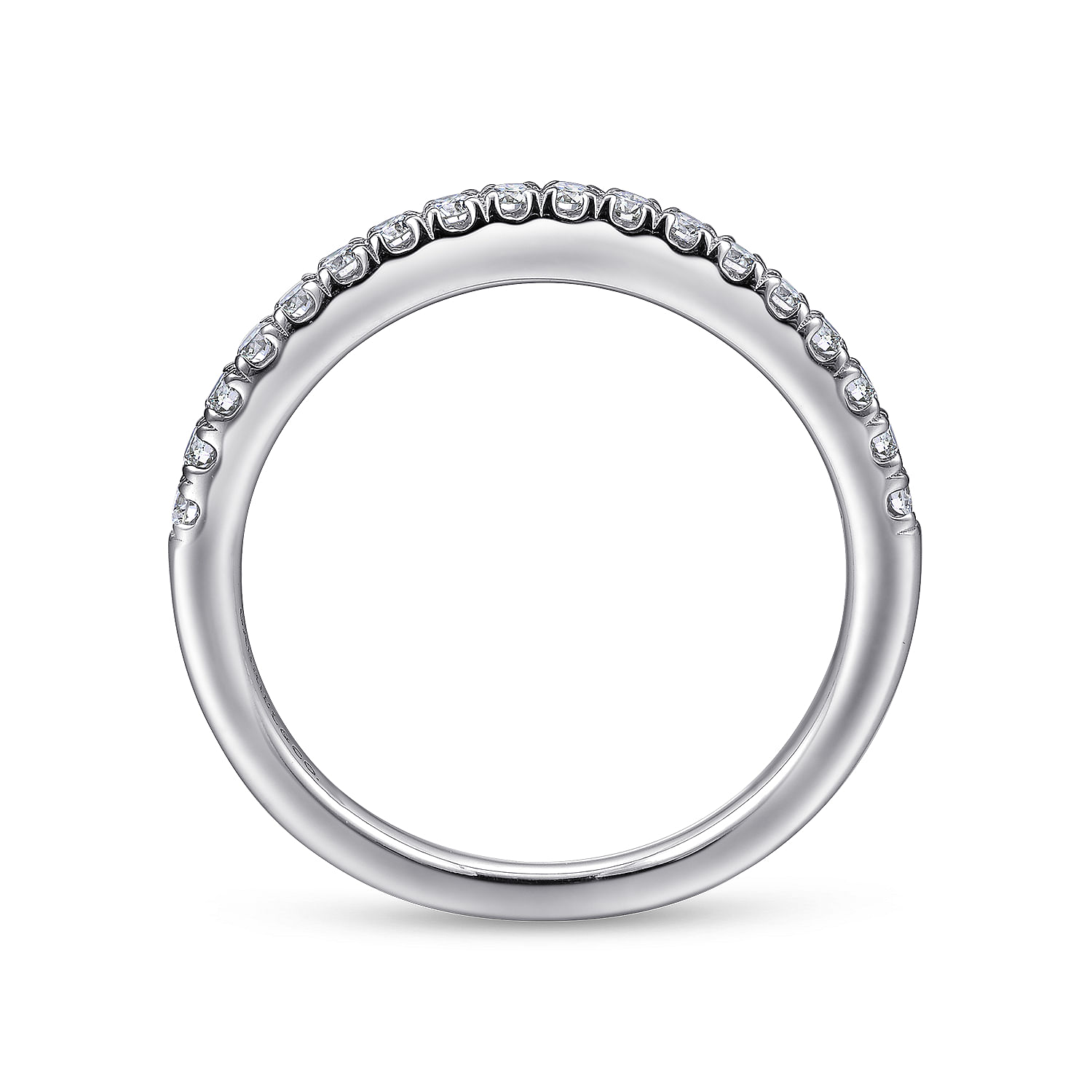 14k White Gold Diamond Curved Wedding Band angle 2 14k White Gold Diamond Curved Wedding Band angle 2