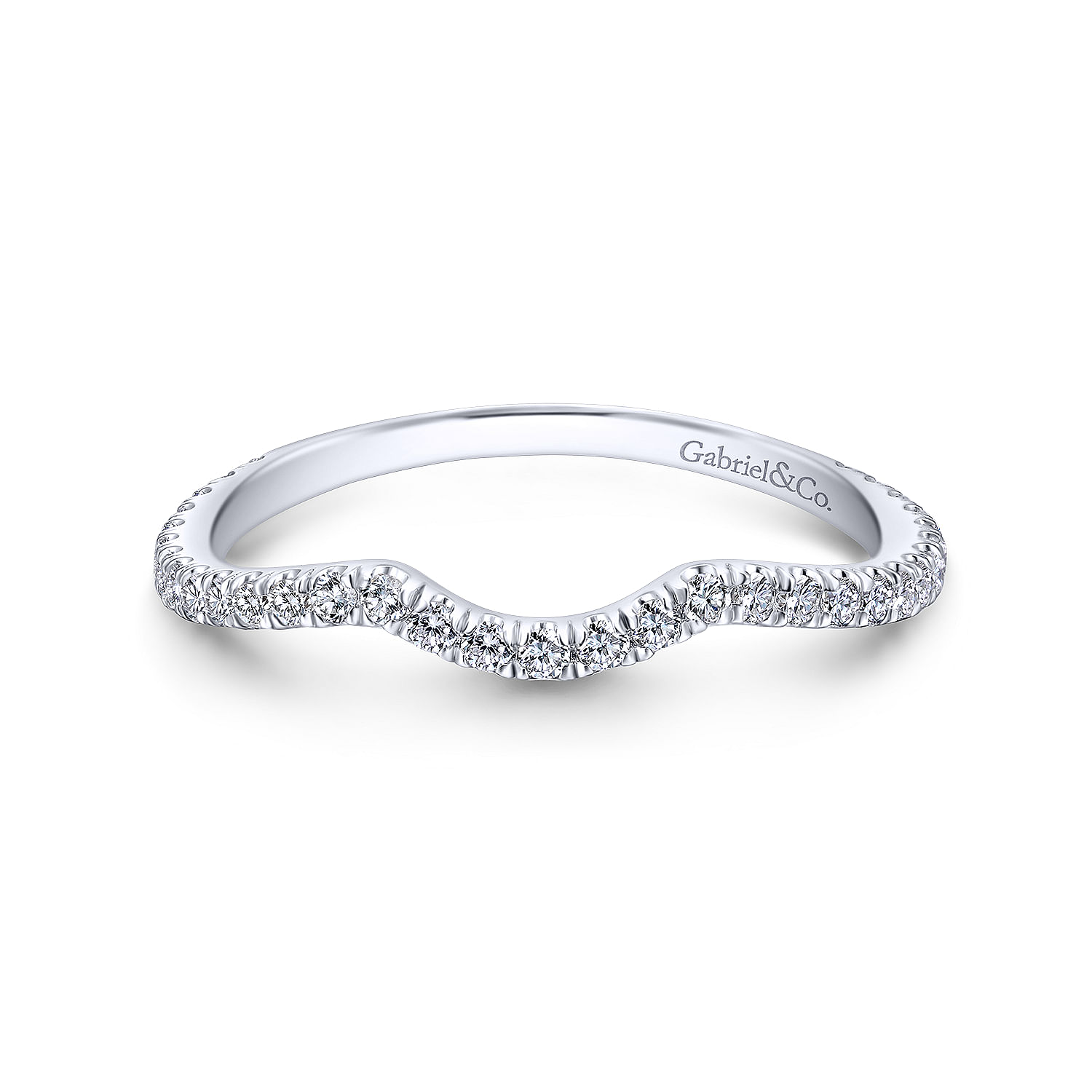 14k White Gold Diamond Curved 14k White Gold Diamond Curved