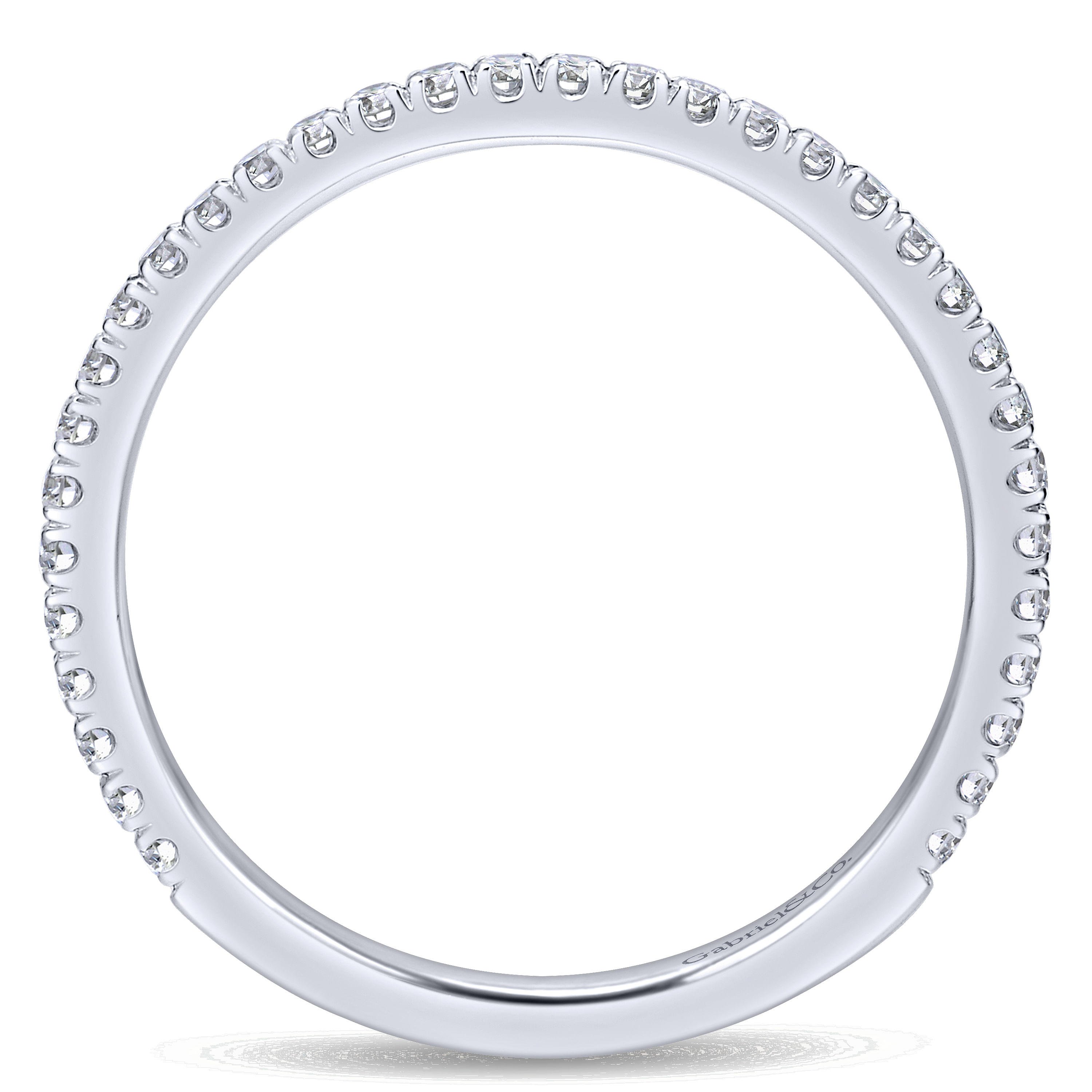 14k White Gold Diamond Curved Wedding Band angle 2 14k White Gold Diamond Curved Wedding Band angle 2