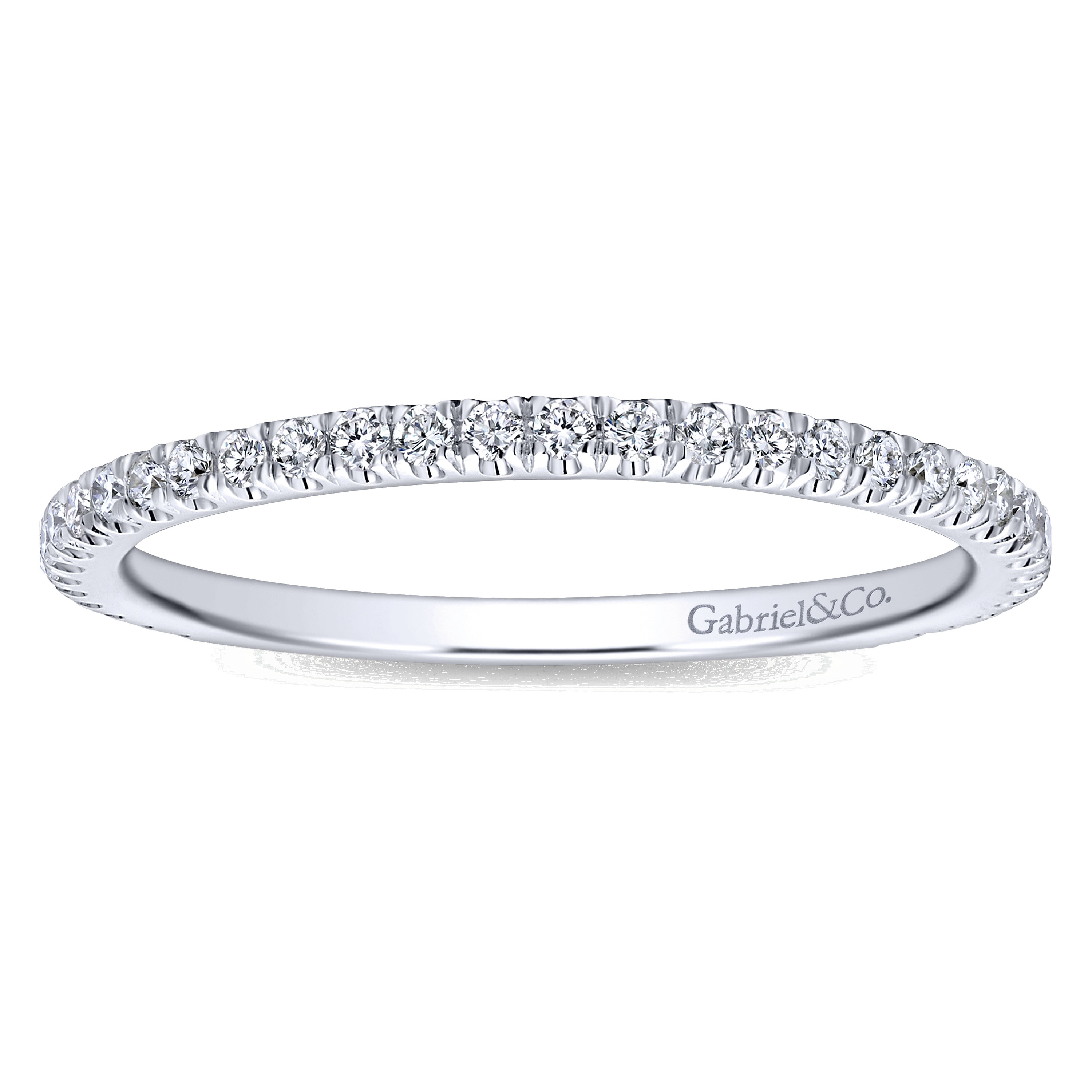 14k White Gold Diamond Curved Wedding Band angle 5 14k White Gold Diamond Curved Wedding Band angle 5