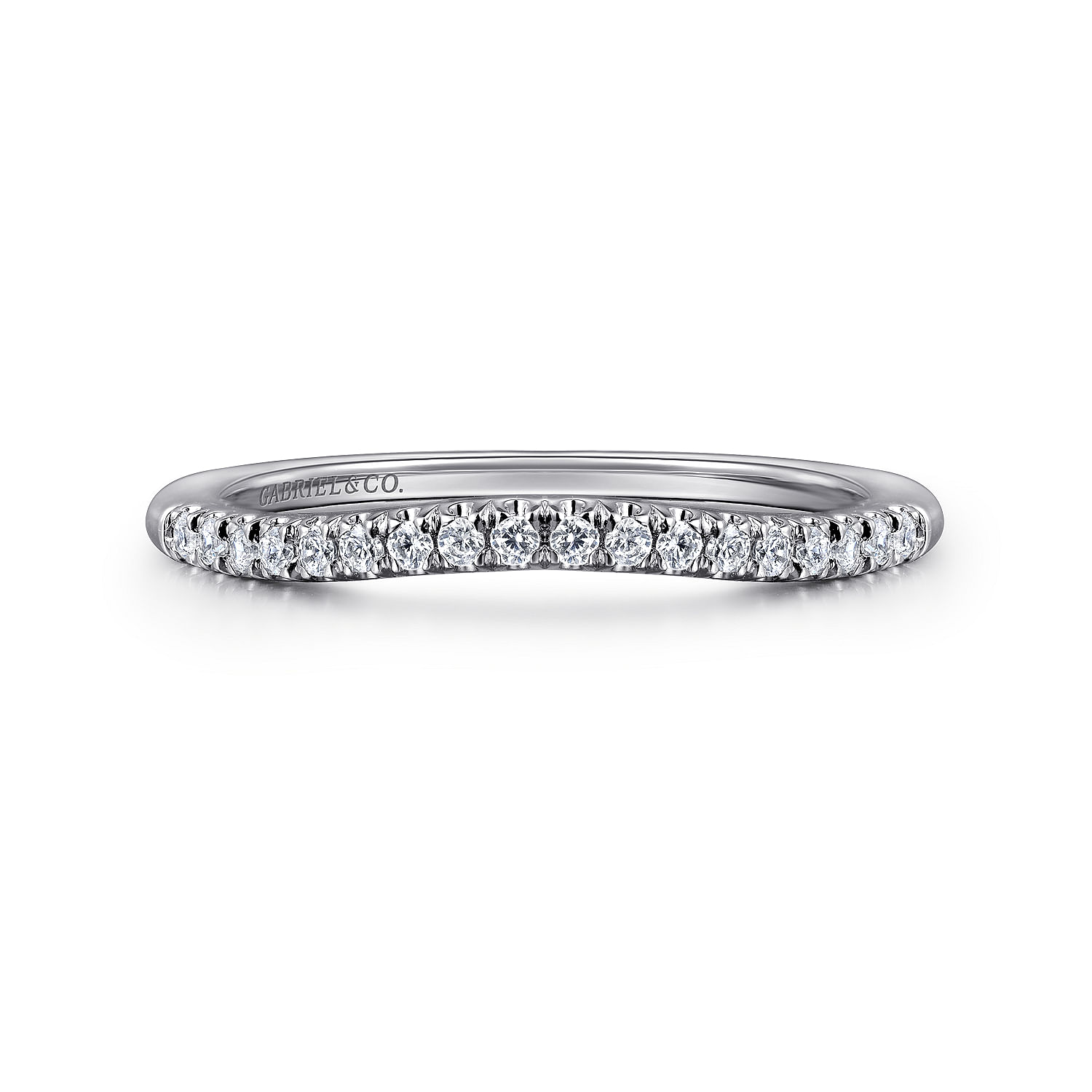 14k White Gold Diamond Curved 14k White Gold Diamond Curved