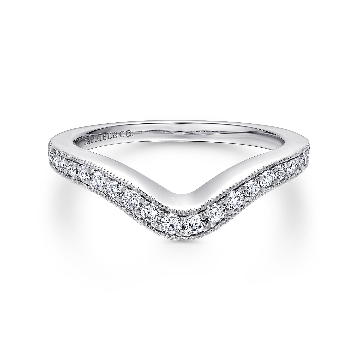 14k White Gold Diamond Curved 14k White Gold Diamond Curved