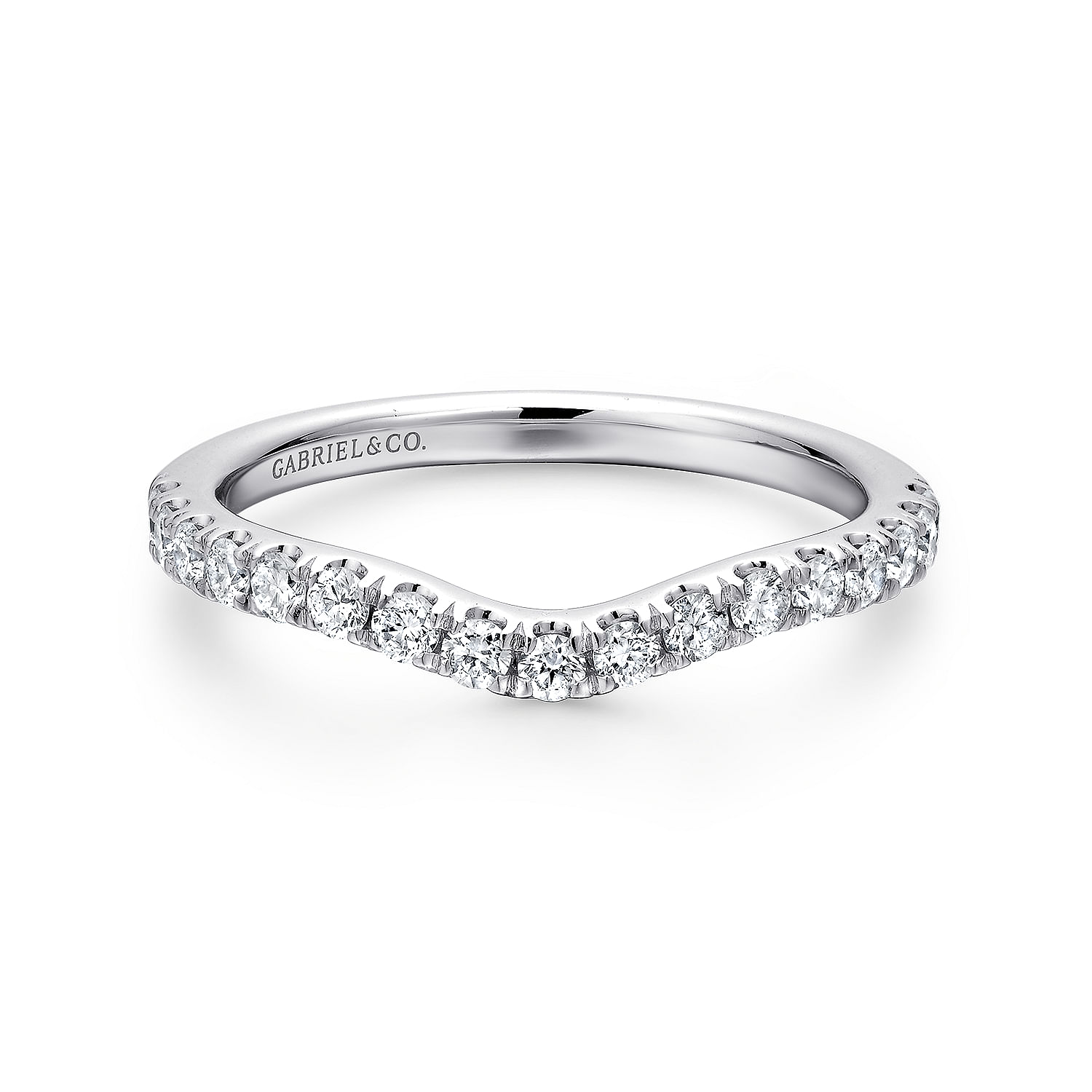 14k White Gold Diamond Curved 14k White Gold Diamond Curved
