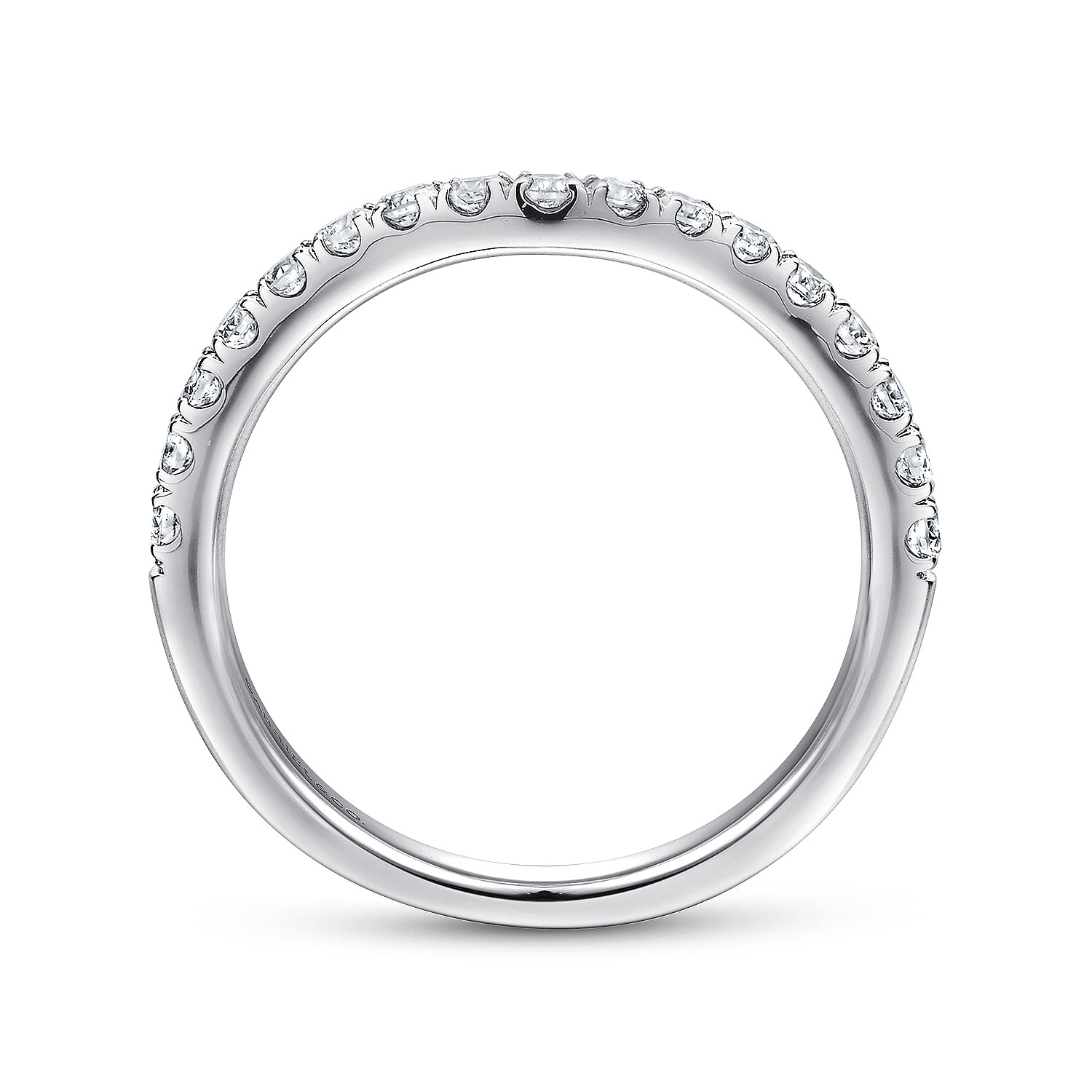 14k White Gold Diamond Curved Wedding Band angle 2 14k White Gold Diamond Curved Wedding Band angle 2