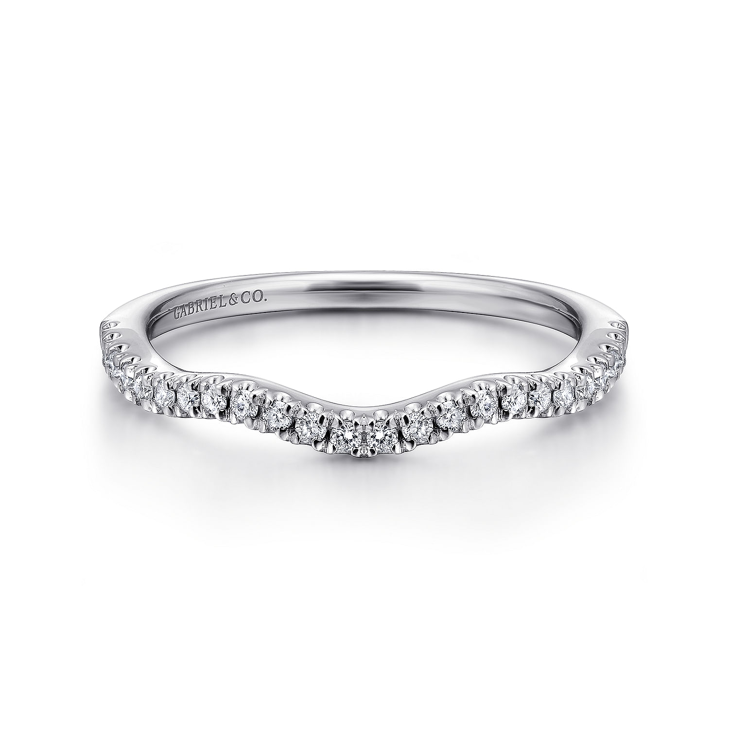 14k White Gold Diamond Curved 14k White Gold Diamond Curved