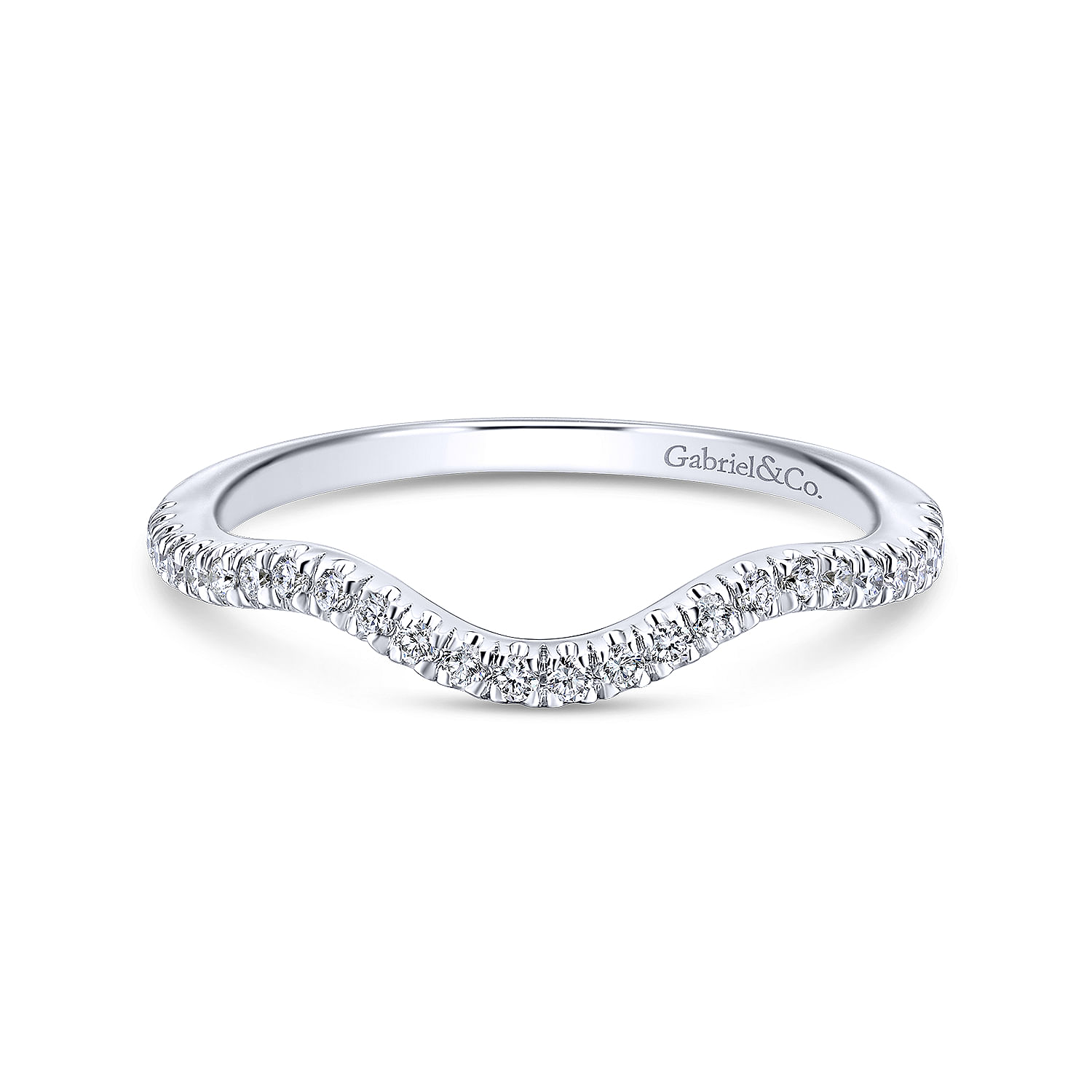 14k White Gold Diamond Curved 14k White Gold Diamond Curved