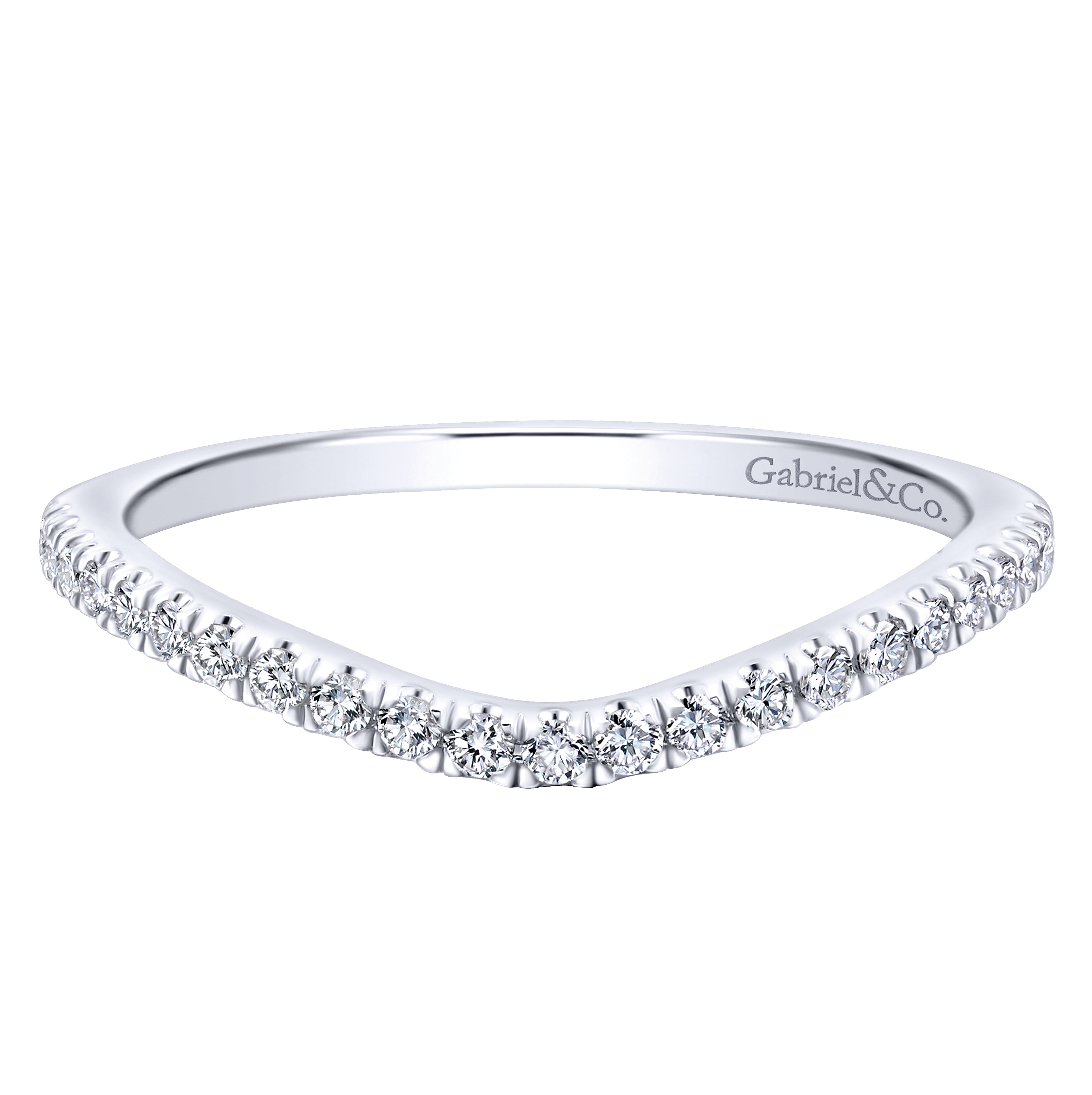 14k White Gold Diamond Curved 14k White Gold Diamond Curved