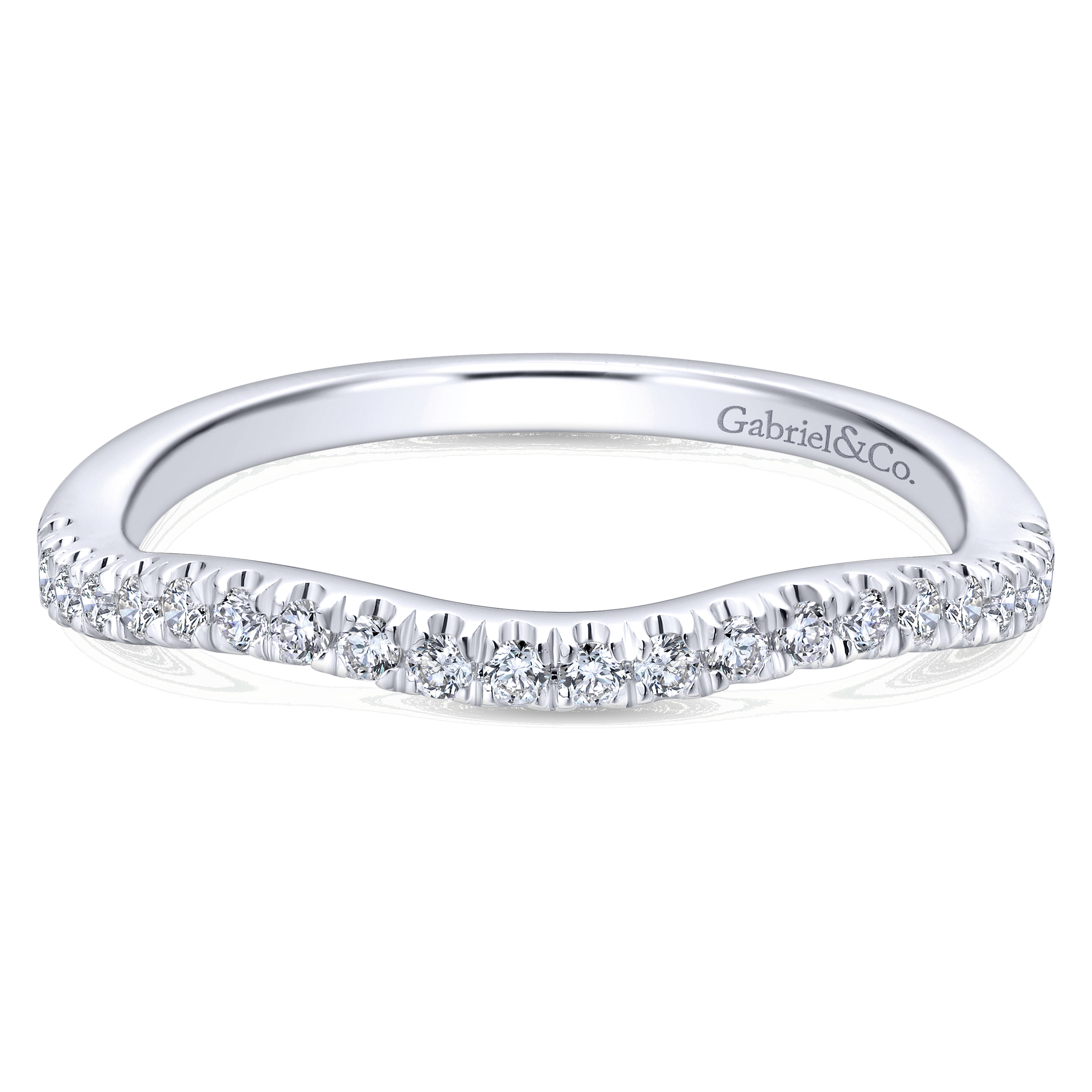 14k White Gold Diamond Curved 14k White Gold Diamond Curved