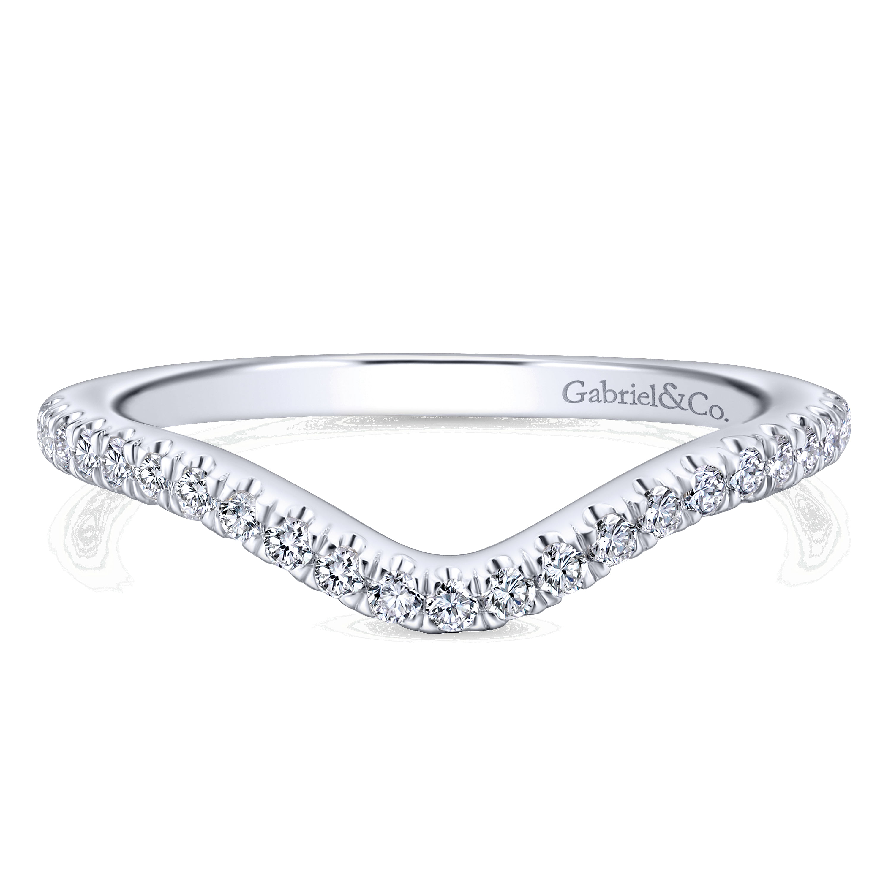 14k White Gold Diamond Curved 14k White Gold Diamond Curved