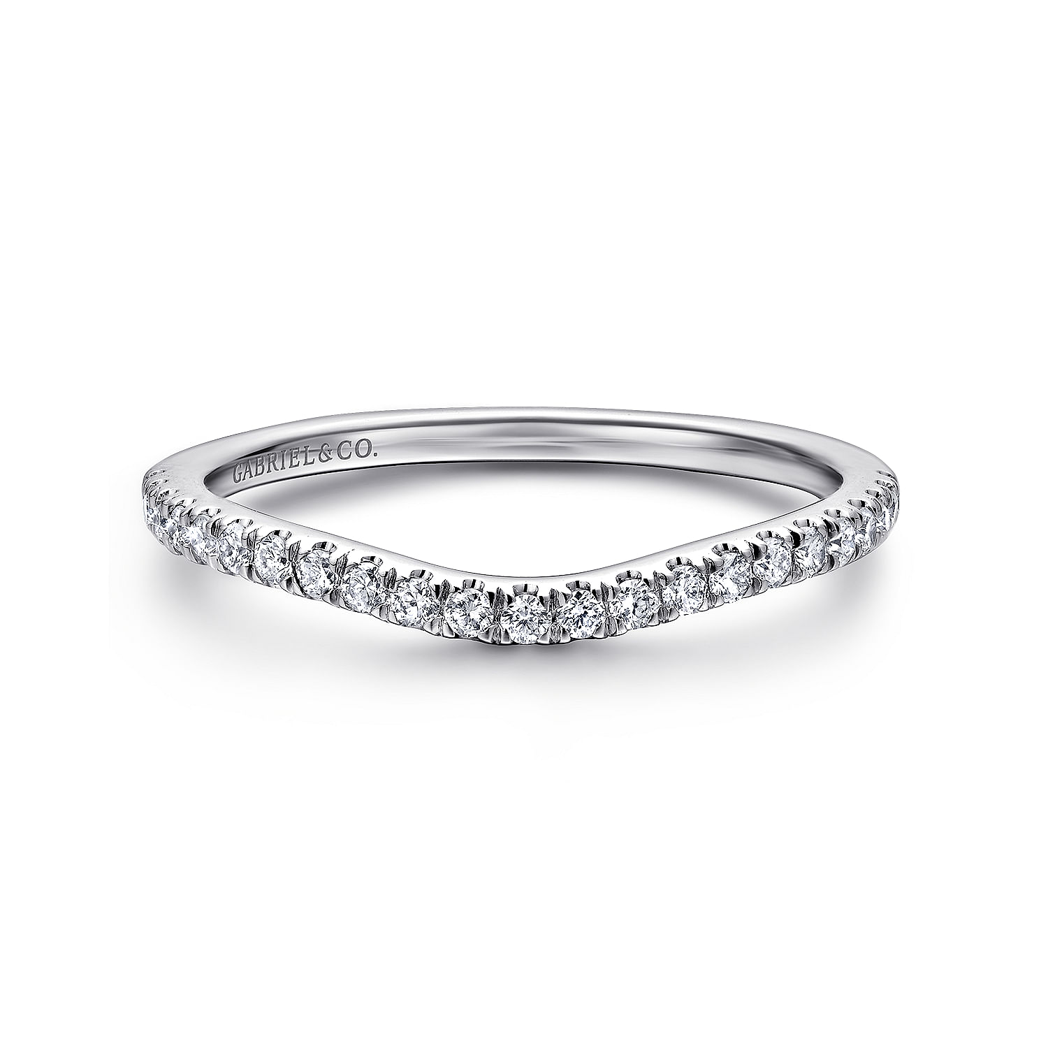 14k White Gold Diamond Curved 14k White Gold Diamond Curved