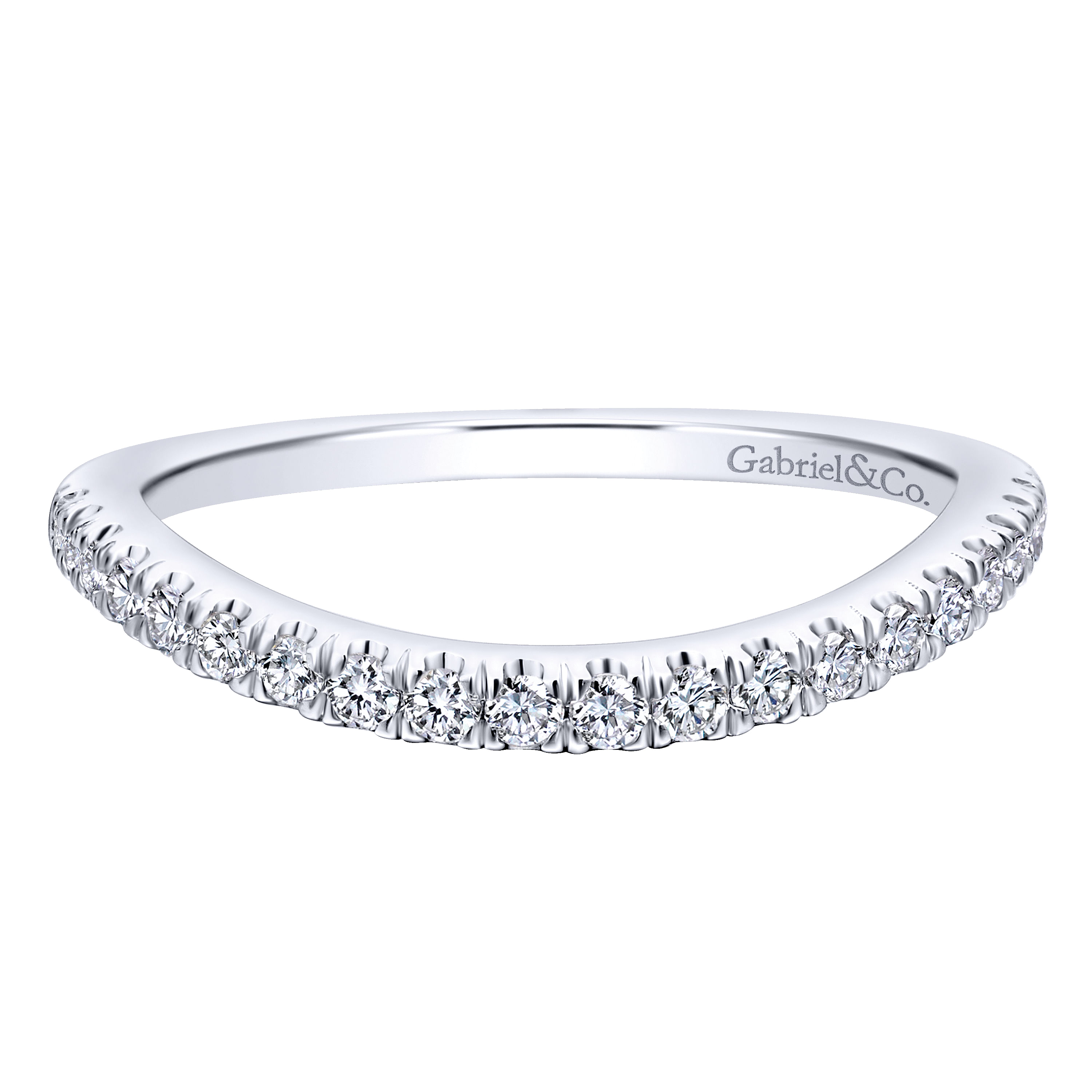 14k White Gold Diamond Curved 14k White Gold Diamond Curved