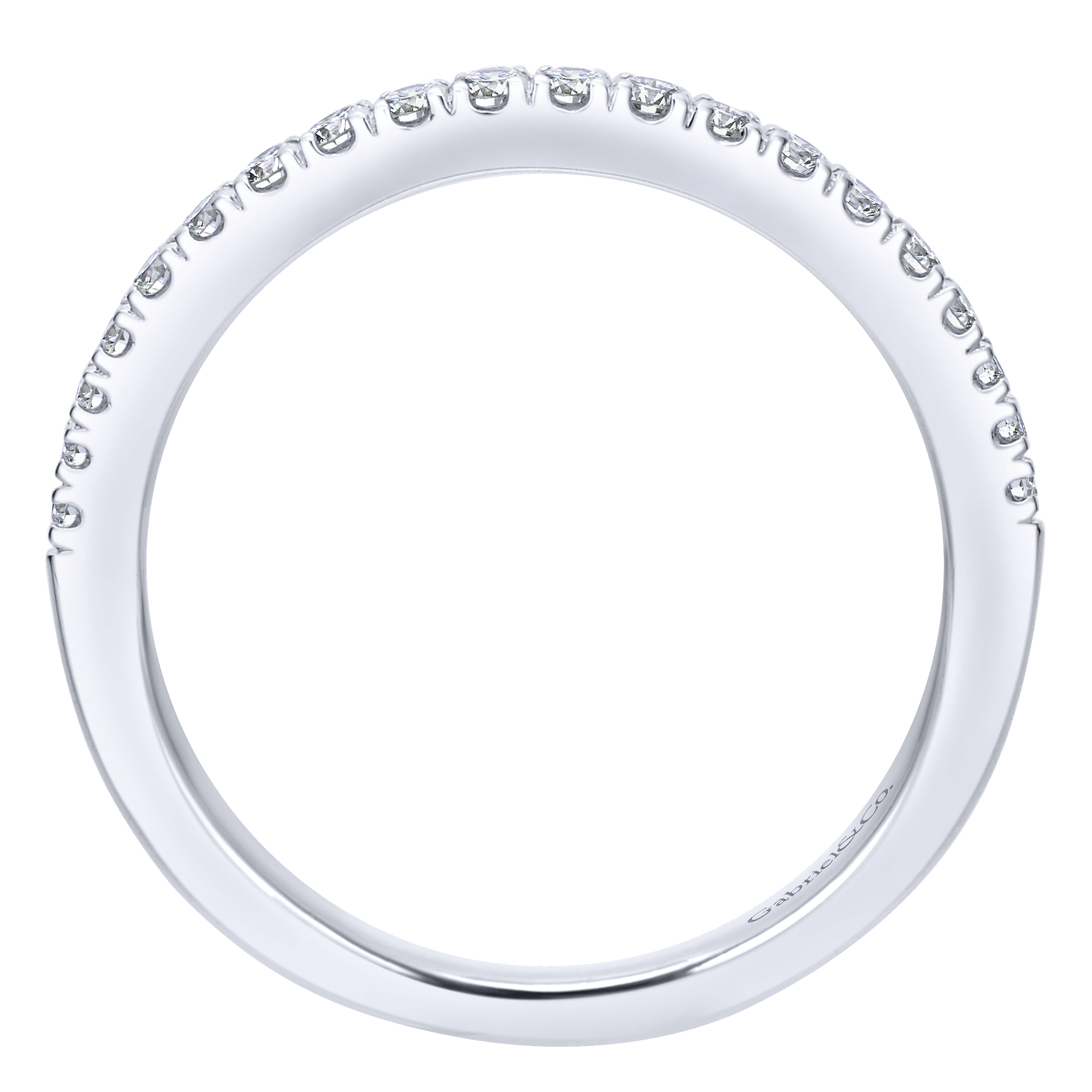 14k White Gold Diamond Curved Wedding Band angle 2 14k White Gold Diamond Curved Wedding Band angle 2