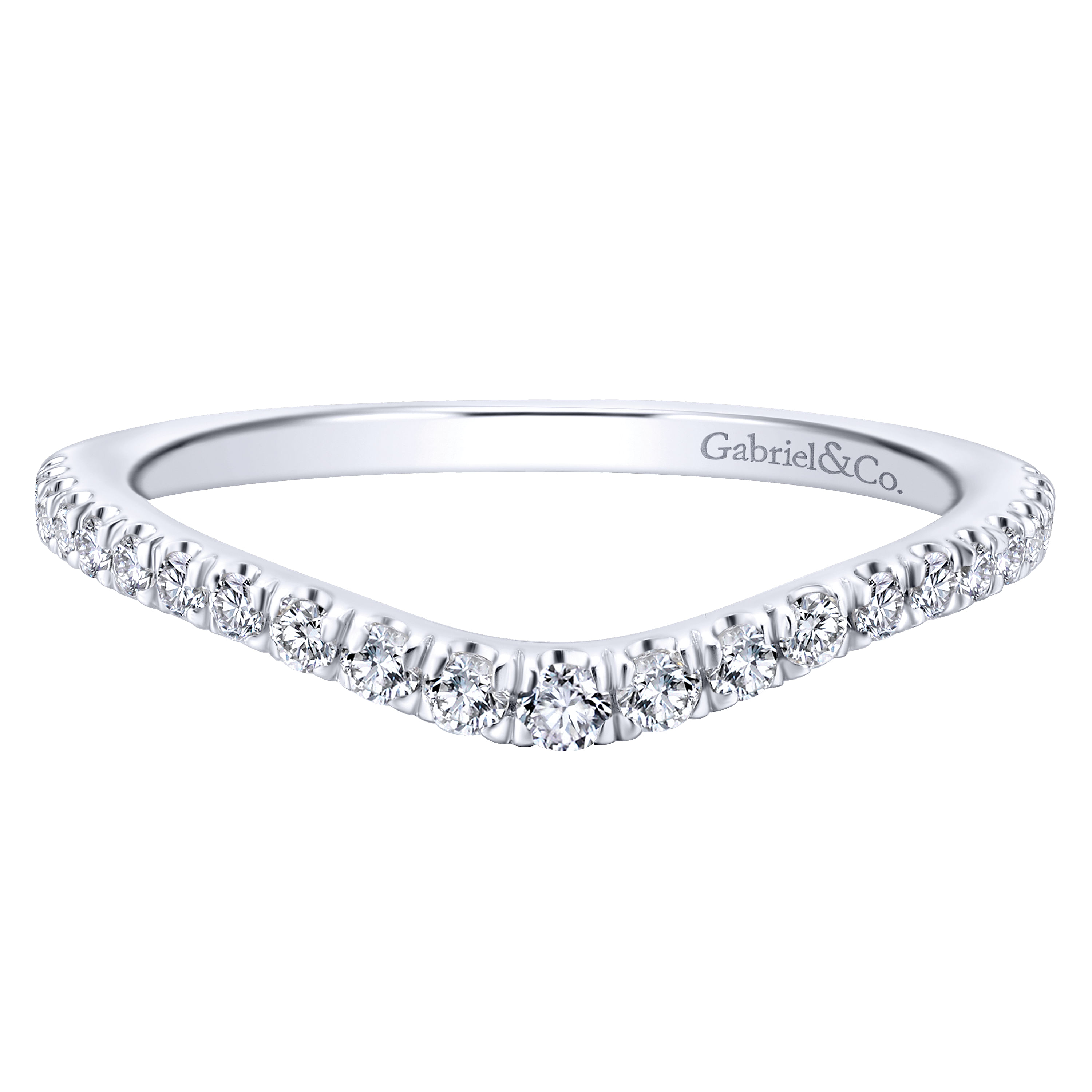 14k White Gold Diamond Curved 14k White Gold Diamond Curved