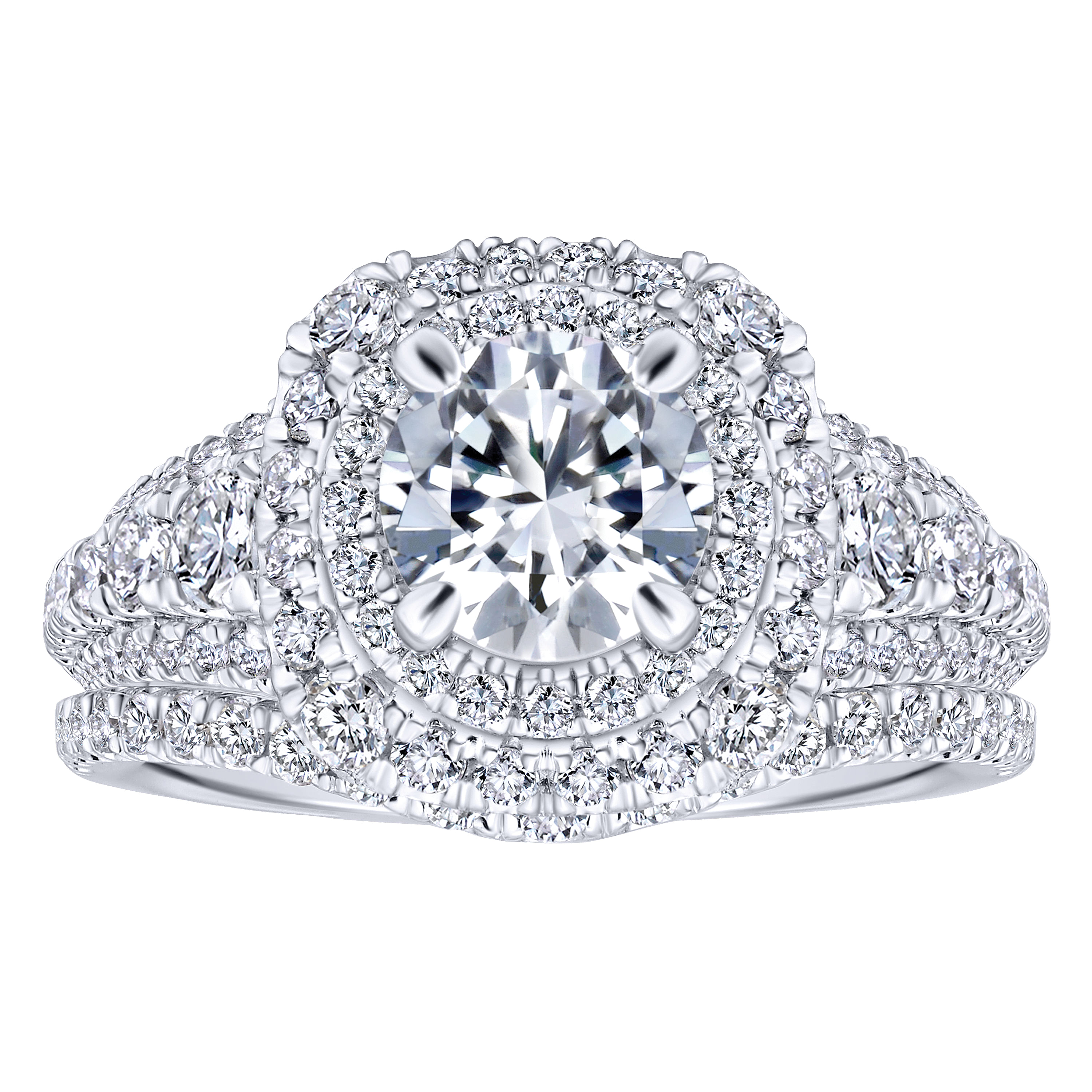 14k White Gold Diamond Curved Wedding Band angle 4 14k White Gold Diamond Curved Wedding Band angle 4