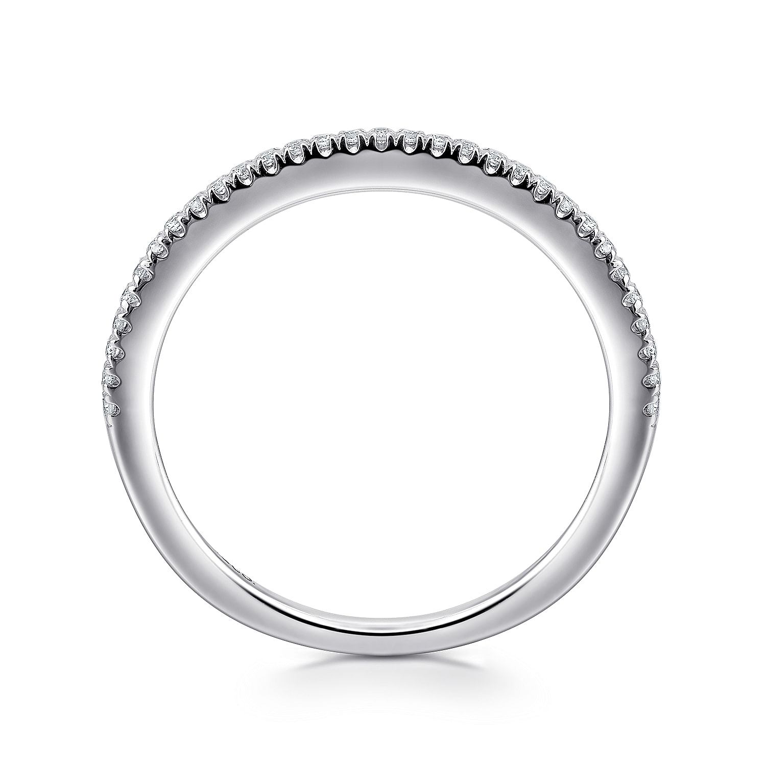 14k White Gold Diamond Curved Wedding Band angle 2 14k White Gold Diamond Curved Wedding Band angle 2