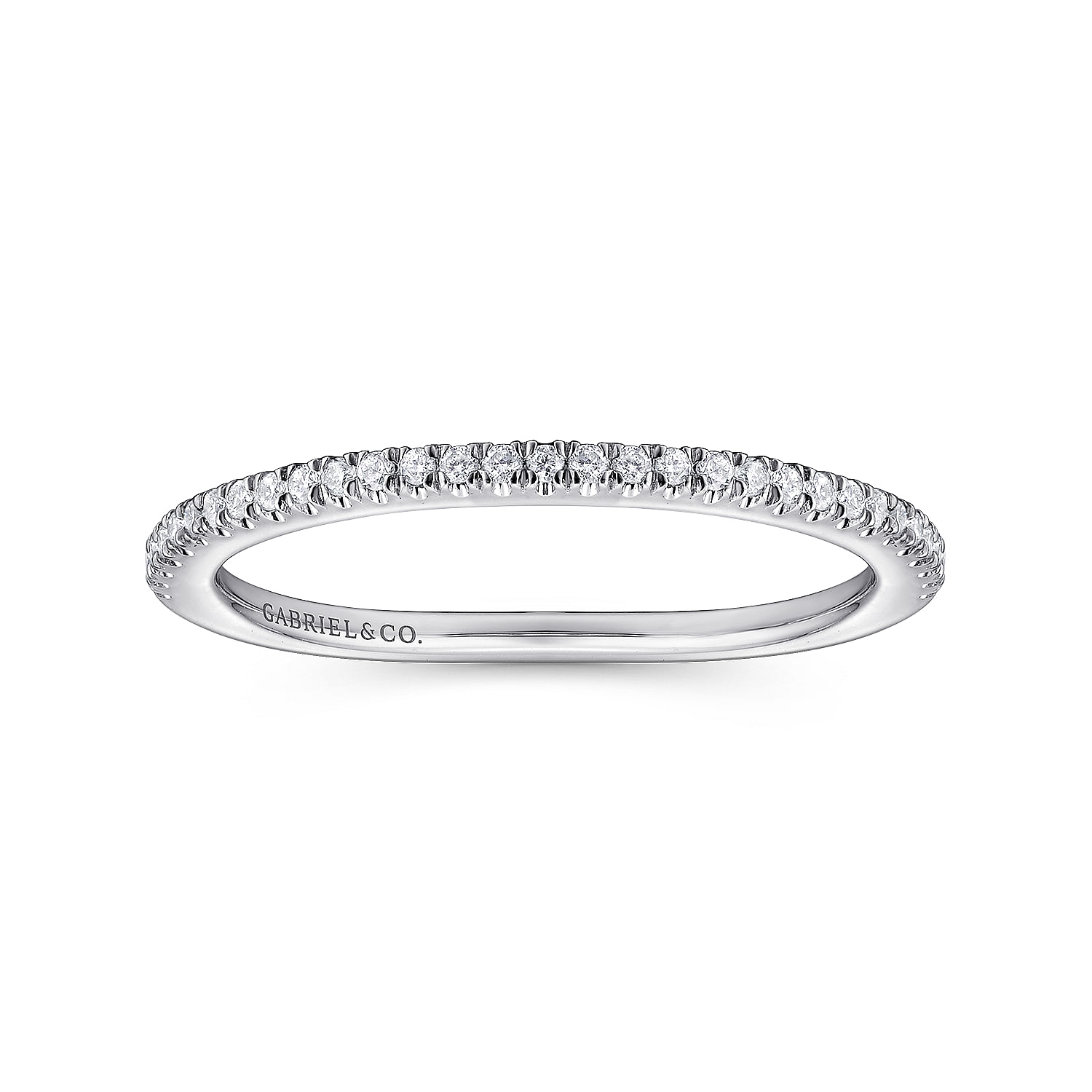 14k White Gold Diamond Curved Wedding Band angle 5 14k White Gold Diamond Curved Wedding Band angle 5
