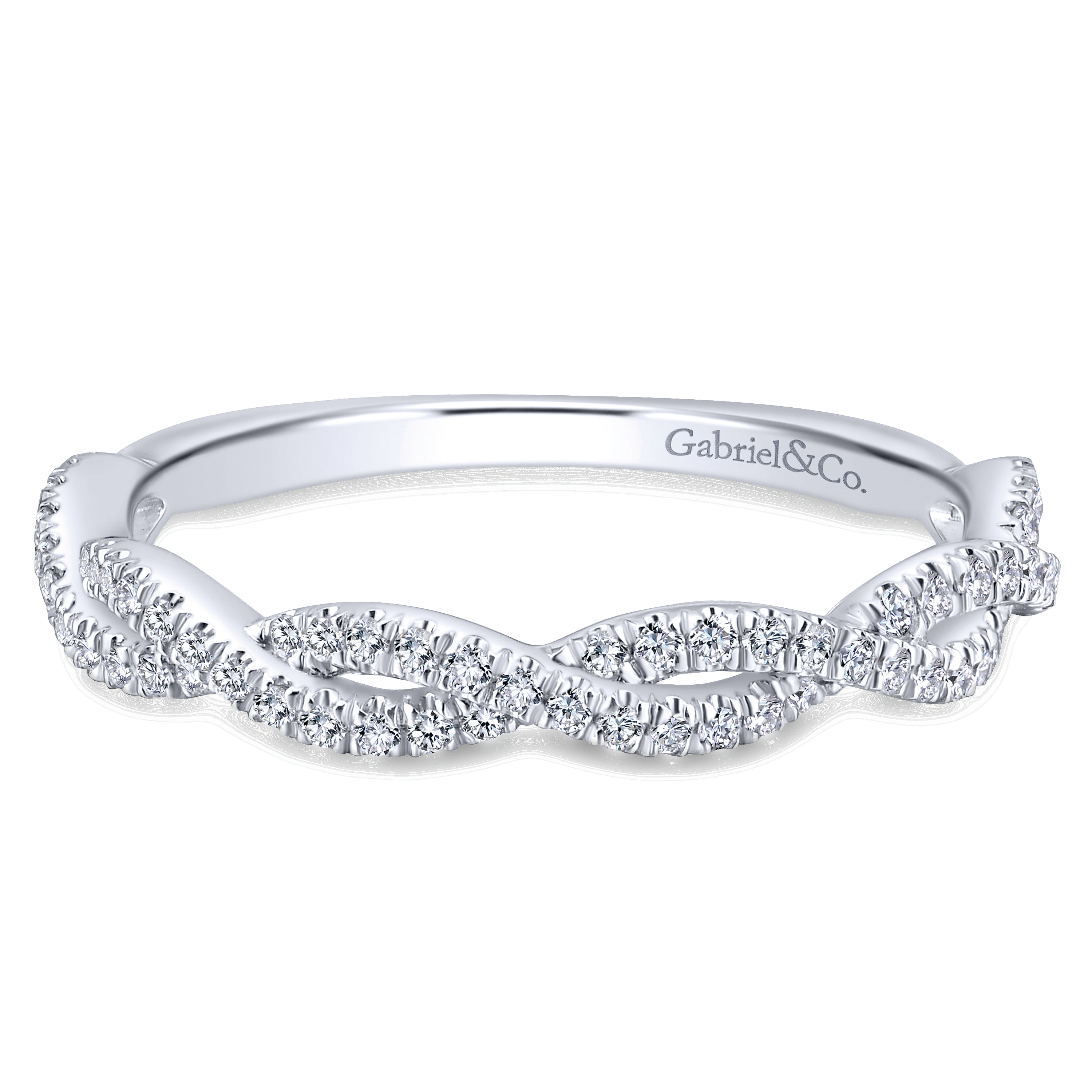 14k White Gold Diamond Curved 14k White Gold Diamond Curved