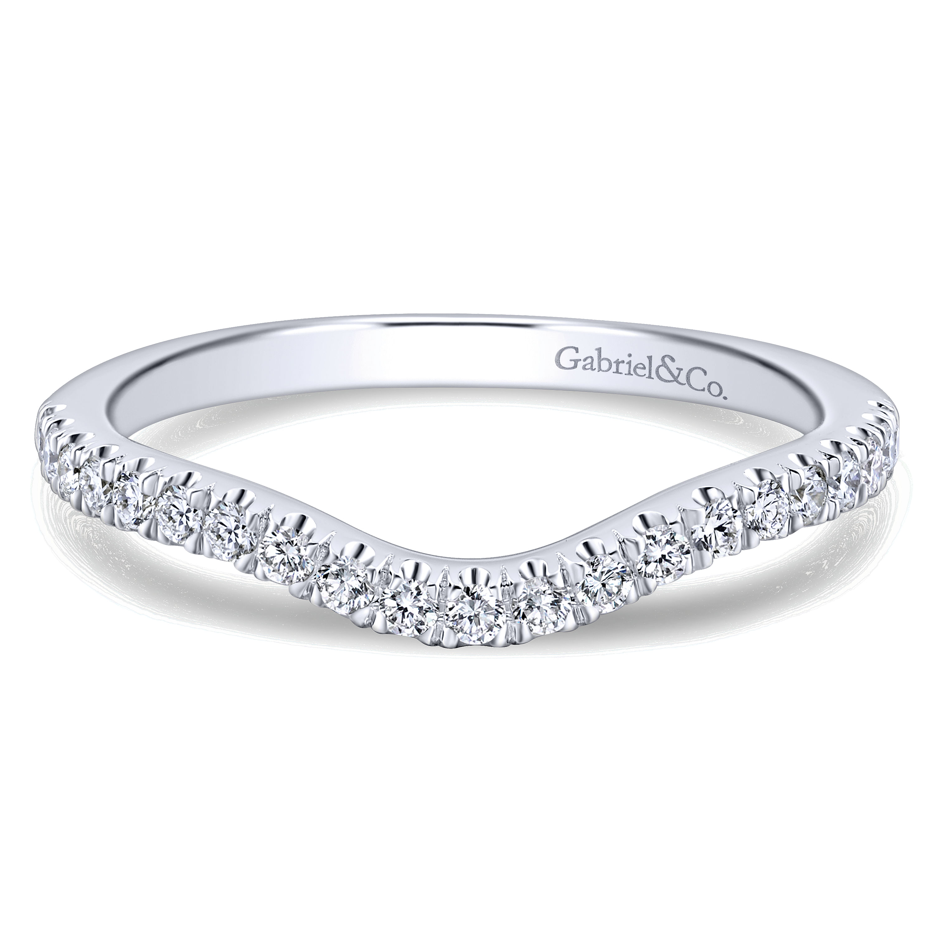 14k White Gold Diamond Curved 14k White Gold Diamond Curved