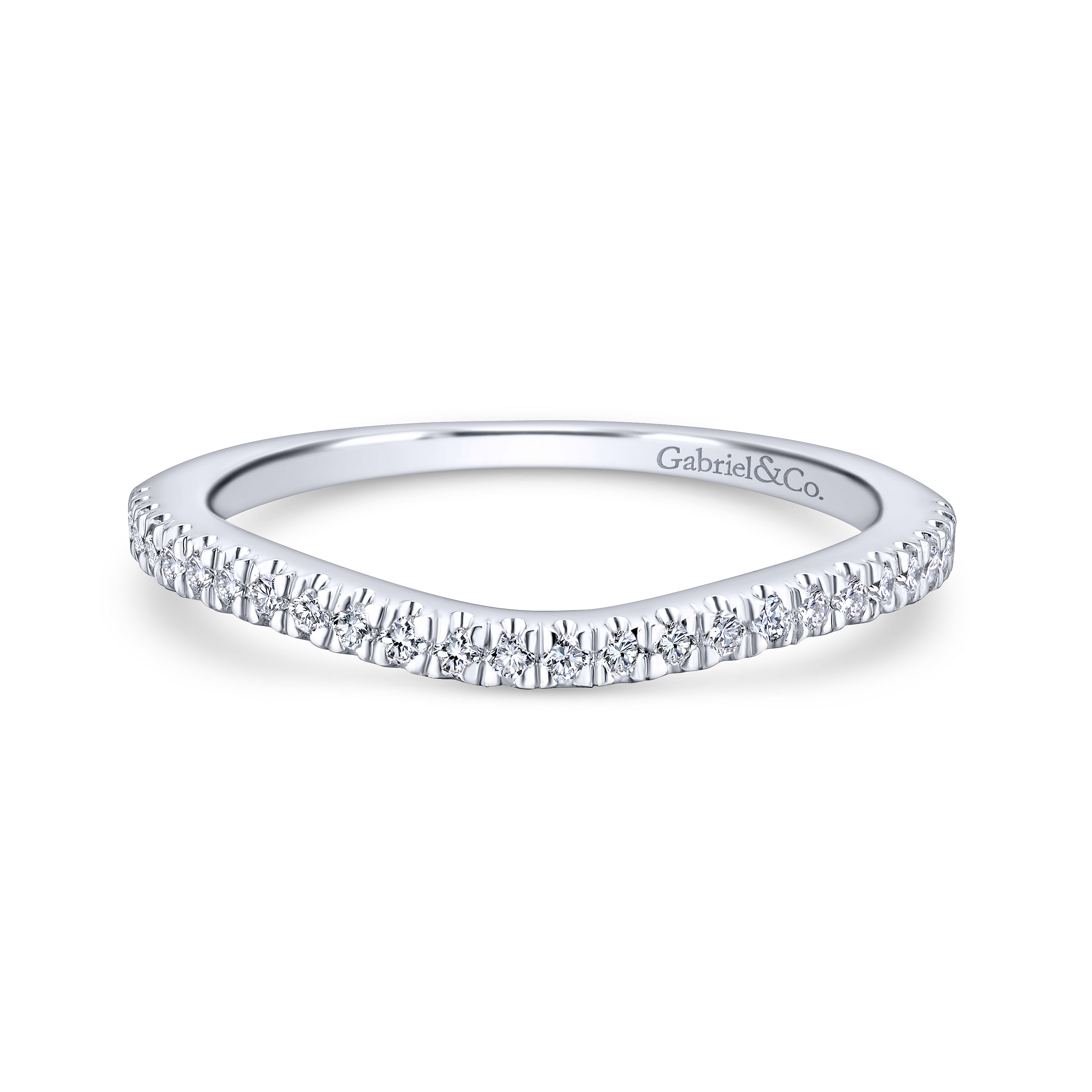 14k White Gold Diamond Curved 14k White Gold Diamond Curved