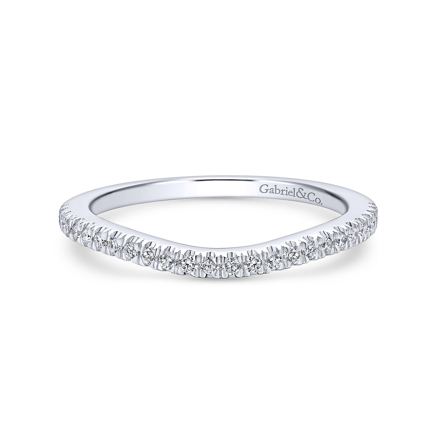 14k White Gold Diamond Curved 14k White Gold Diamond Curved