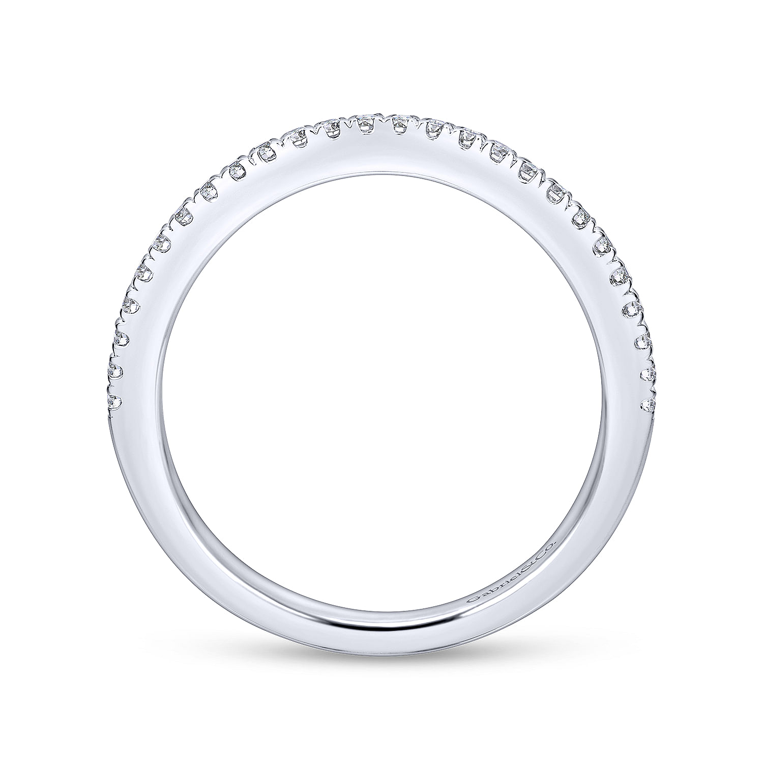 14k White Gold Diamond Curved Wedding Band angle 2 14k White Gold Diamond Curved Wedding Band angle 2