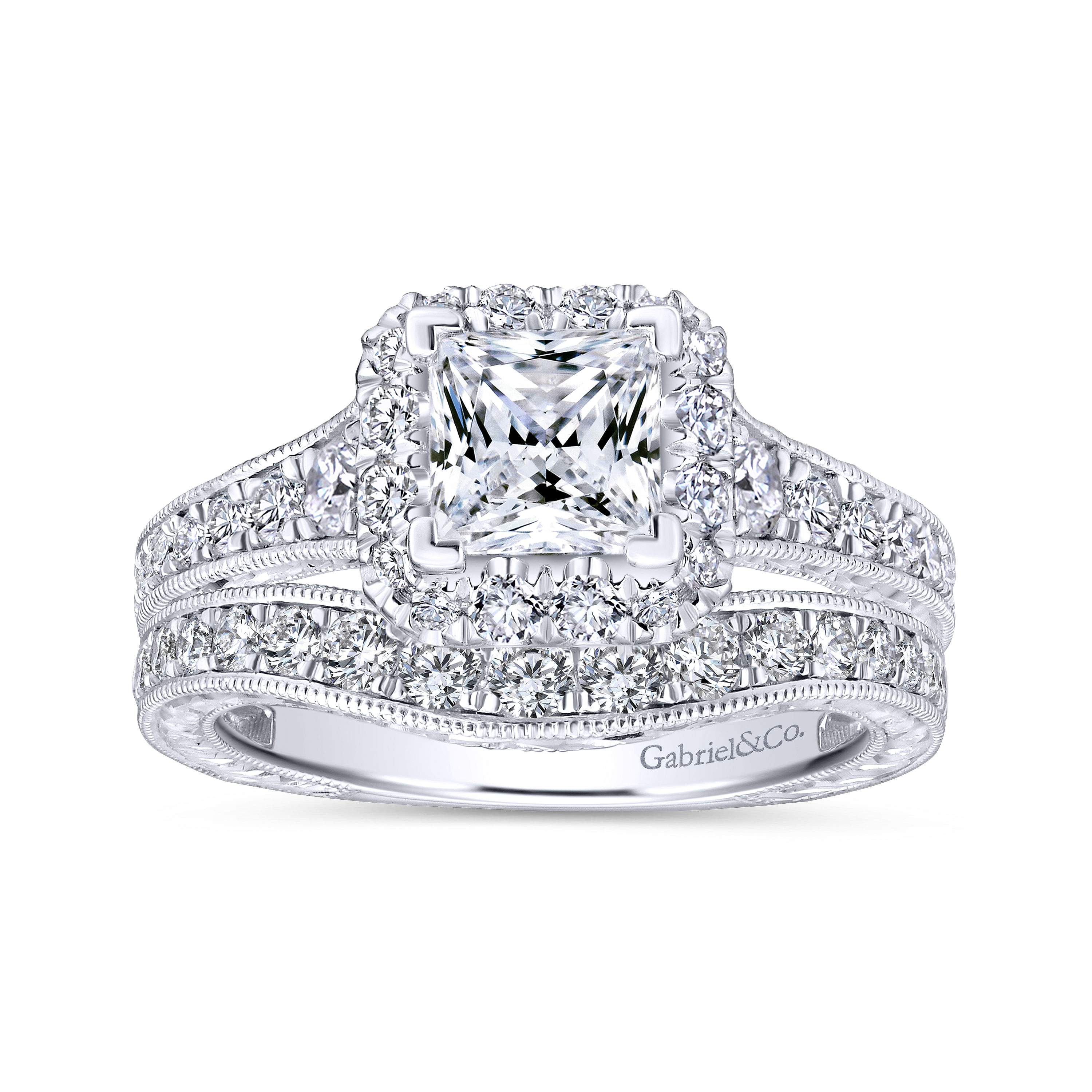 14k White Gold Diamond Curved Wedding Band angle 4 14k White Gold Diamond Curved Wedding Band angle 4