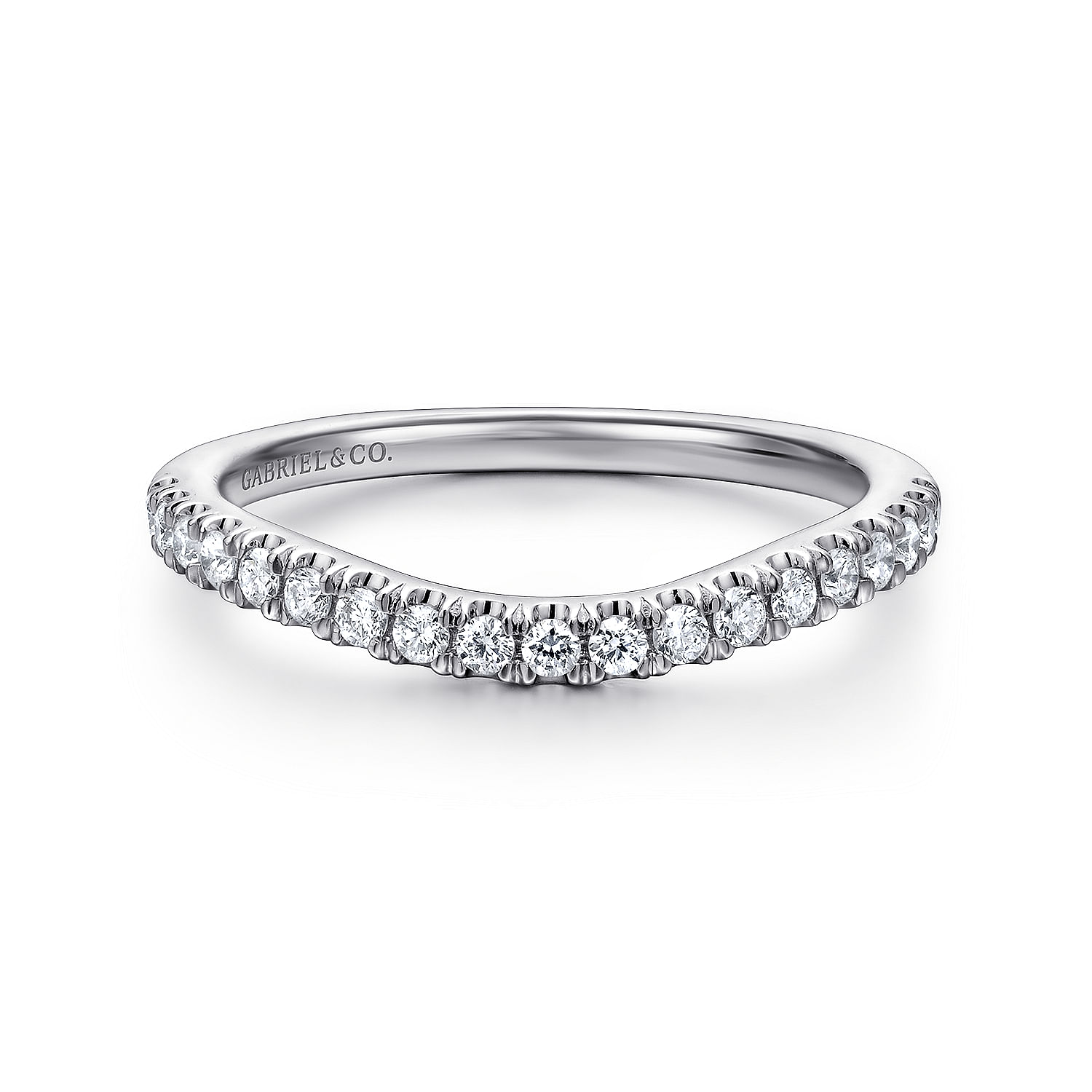 14k White Gold Diamond Curved 14k White Gold Diamond Curved