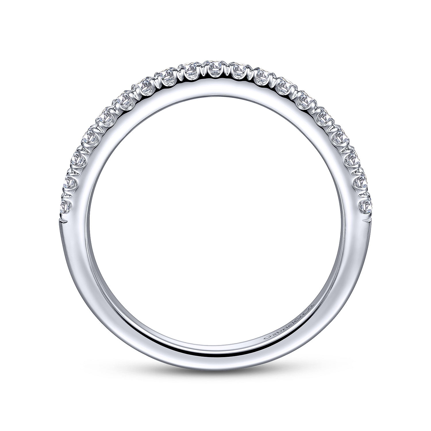 14k White Gold Diamond Curved Wedding Band angle 2 14k White Gold Diamond Curved Wedding Band angle 2