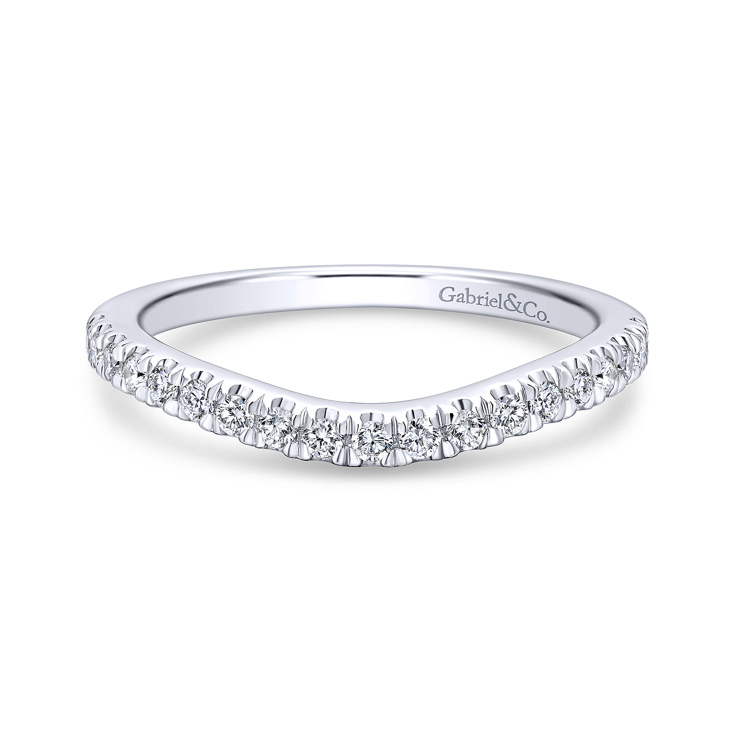 14k White Gold Diamond Curved 14k White Gold Diamond Curved