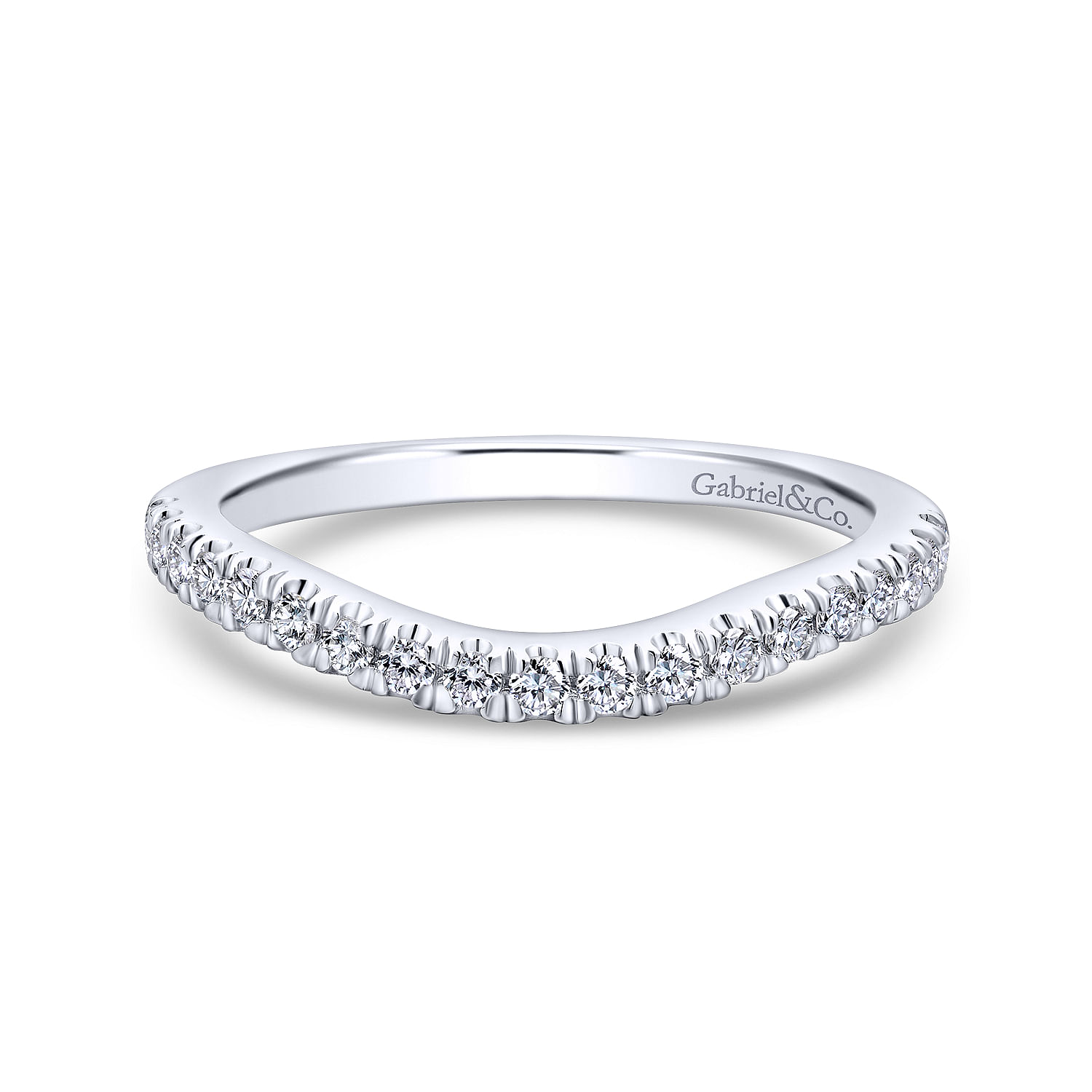 14k White Gold Diamond Curved 14k White Gold Diamond Curved