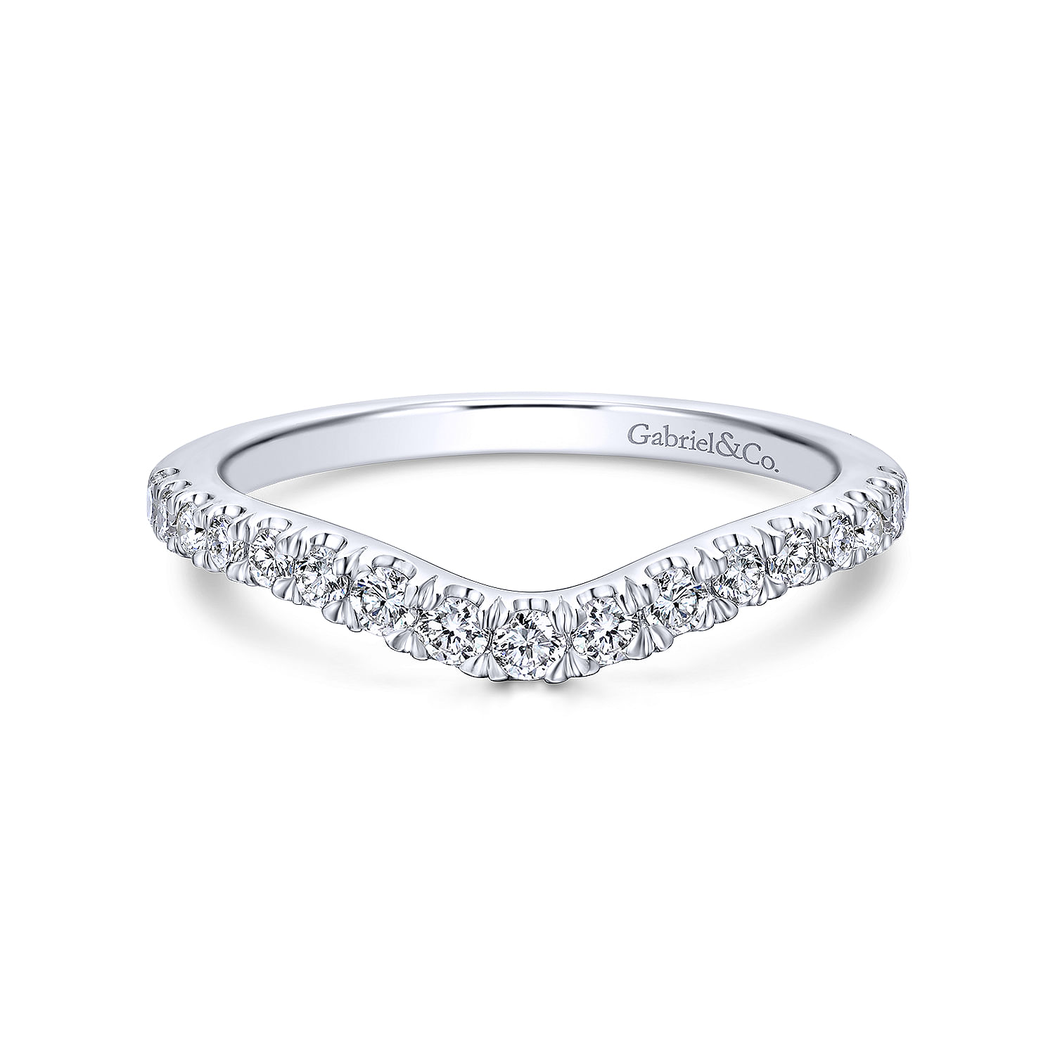 14k White Gold Diamond Curved 14k White Gold Diamond Curved