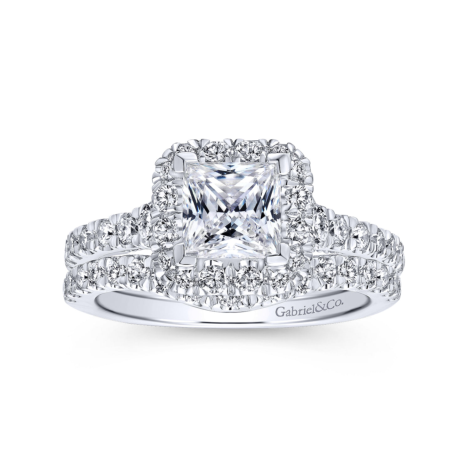 14k White Gold Diamond Curved Wedding Band angle 4 14k White Gold Diamond Curved Wedding Band angle 4
