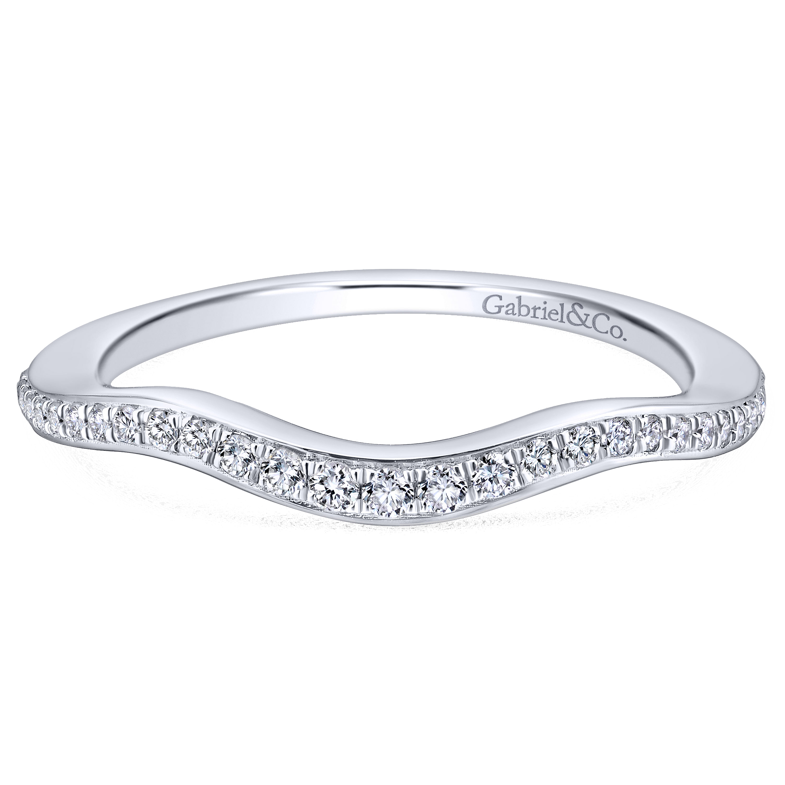 14k White Gold Diamond Curved 14k White Gold Diamond Curved